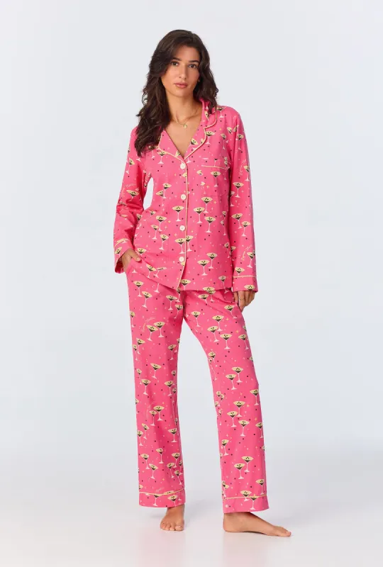 Espresso Martini Long Sleeve Classic Stretch Jersey Long PJ Set sold by BedHead