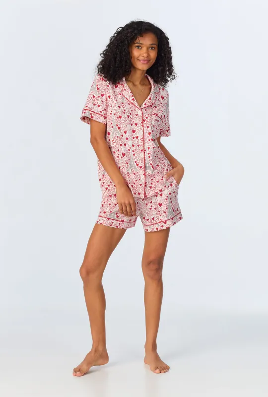 Paris Je Taime Short Sleeve Classic Shorty Stretch Jersey PJ Set sold by BedHead