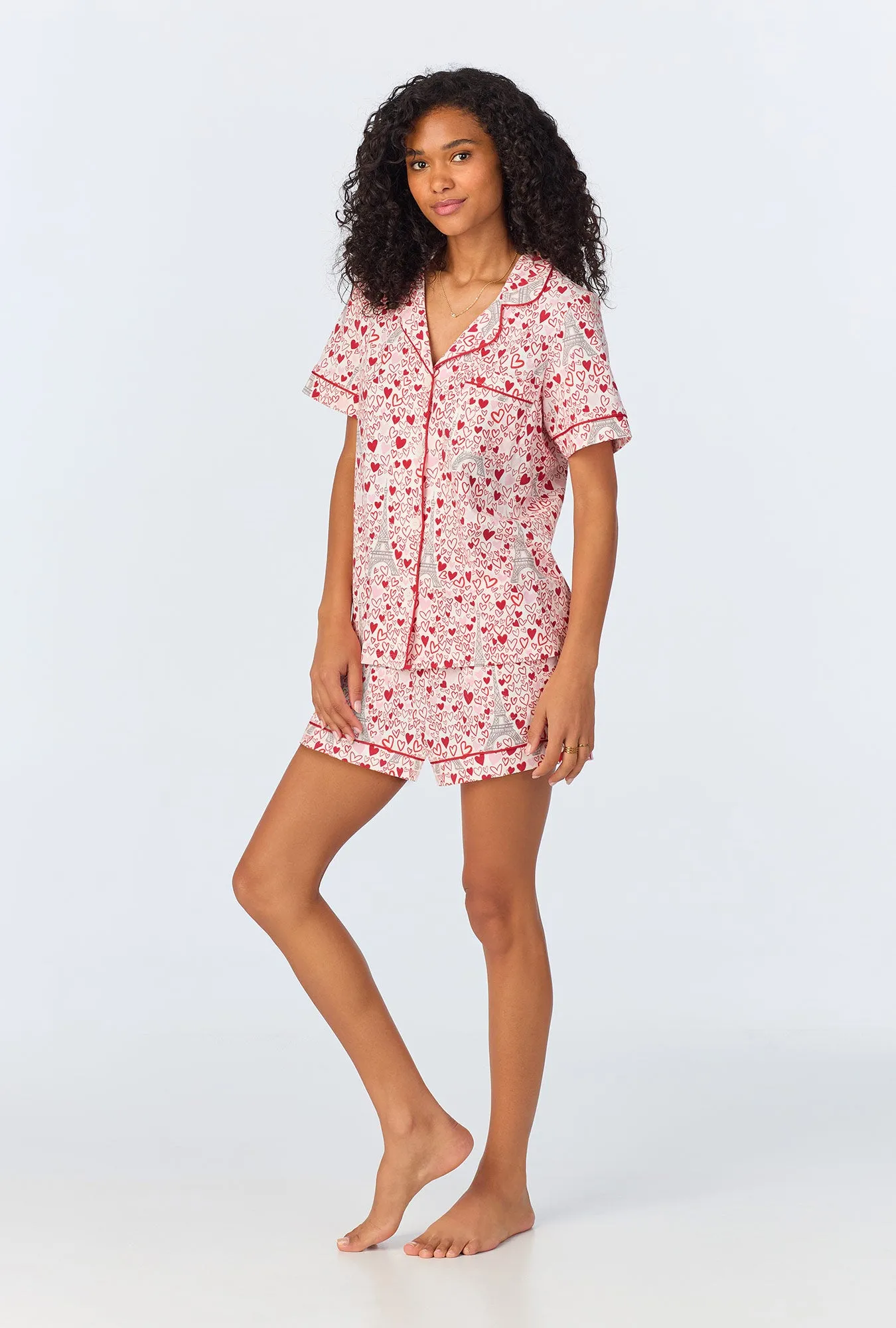 Paris Je Taime Short Sleeve Classic Shorty Stretch Jersey PJ Set sold by BedHead product image thumbnail 2