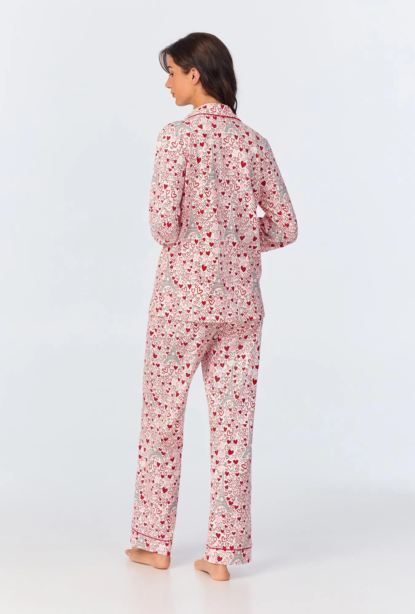 Paris Je Taime Long Sleeve Classic Stretch Jersey Long PJ Set sold by BedHead product image thumbnail 4