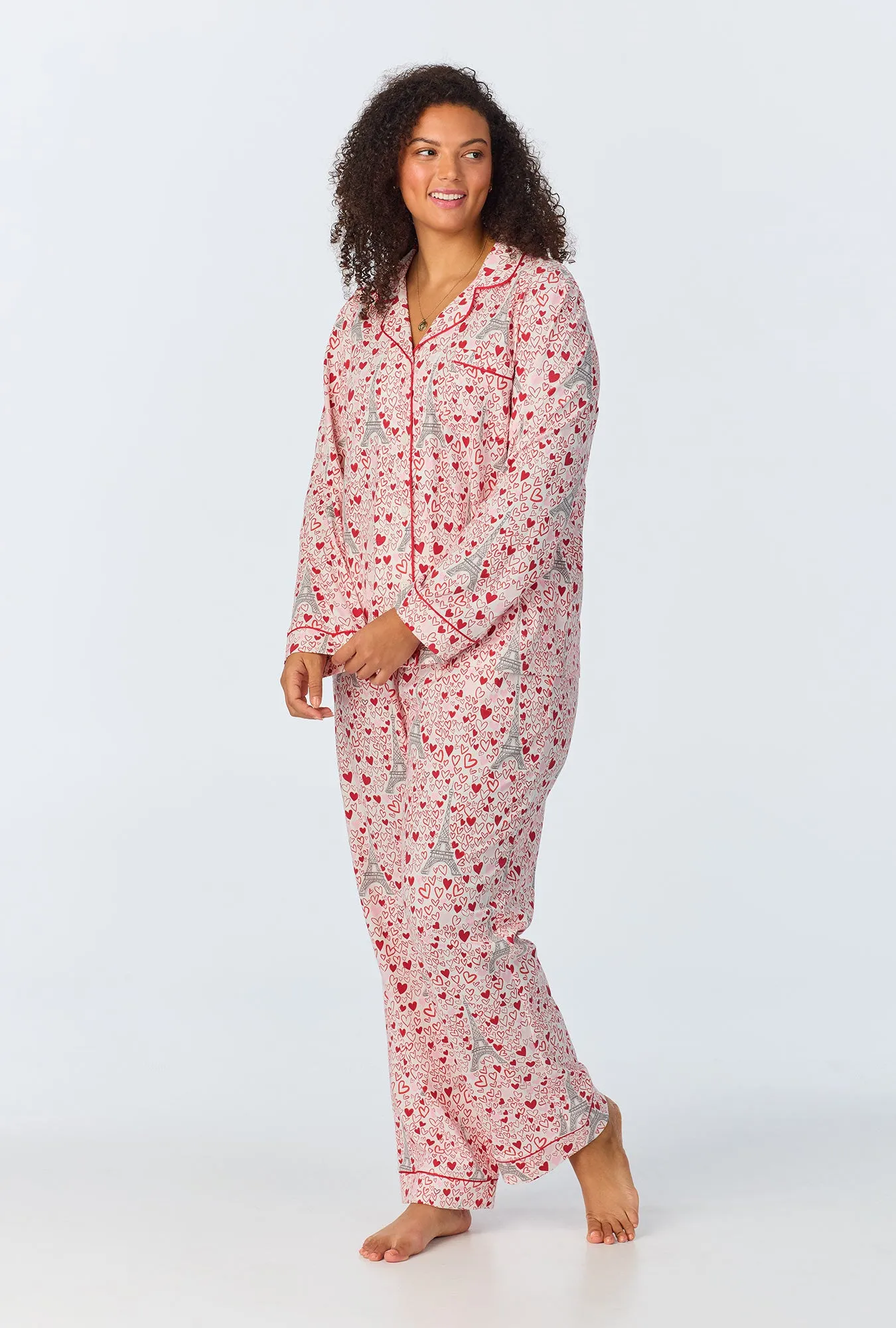 Paris Je Taime Long Sleeve Classic Stretch Jersey Long PJ Set sold by BedHead product image thumbnail 5