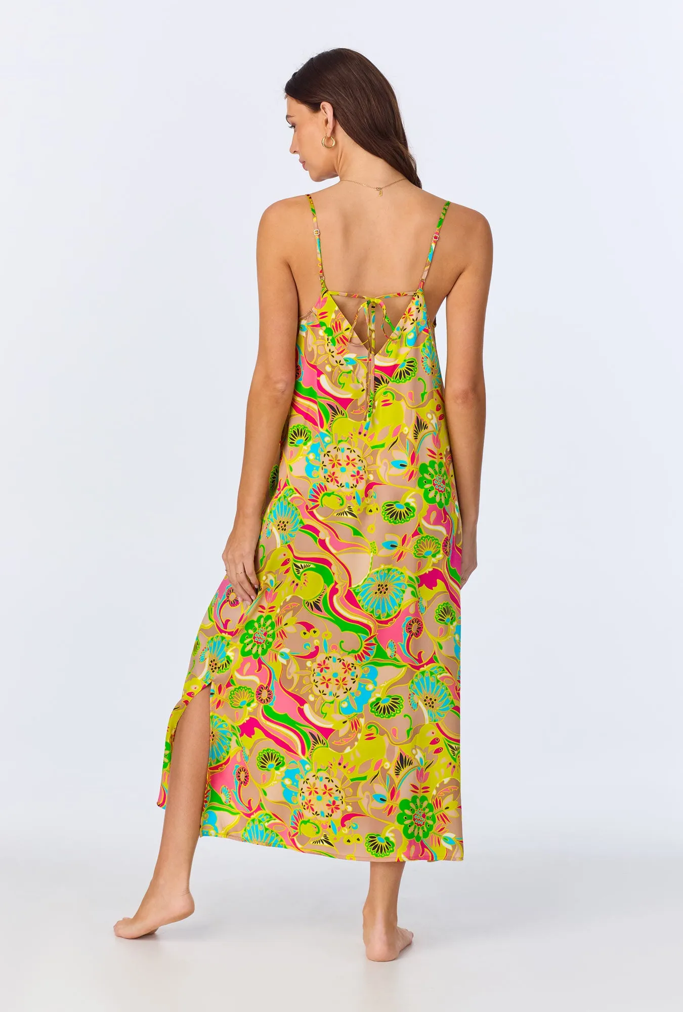 BedHead x Trina Turk Heritage Woven Washable Silk Satin Chemise sold by BedHead product image thumbnail 3