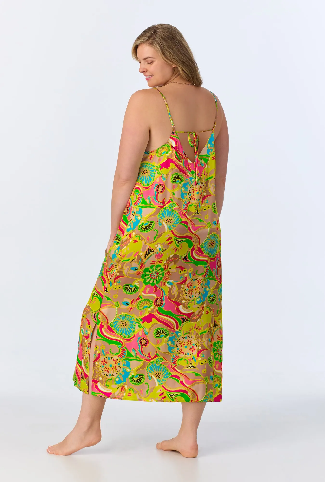 BedHead x Trina Turk Heritage Woven Washable Silk Satin Chemise sold by BedHead product image thumbnail 5