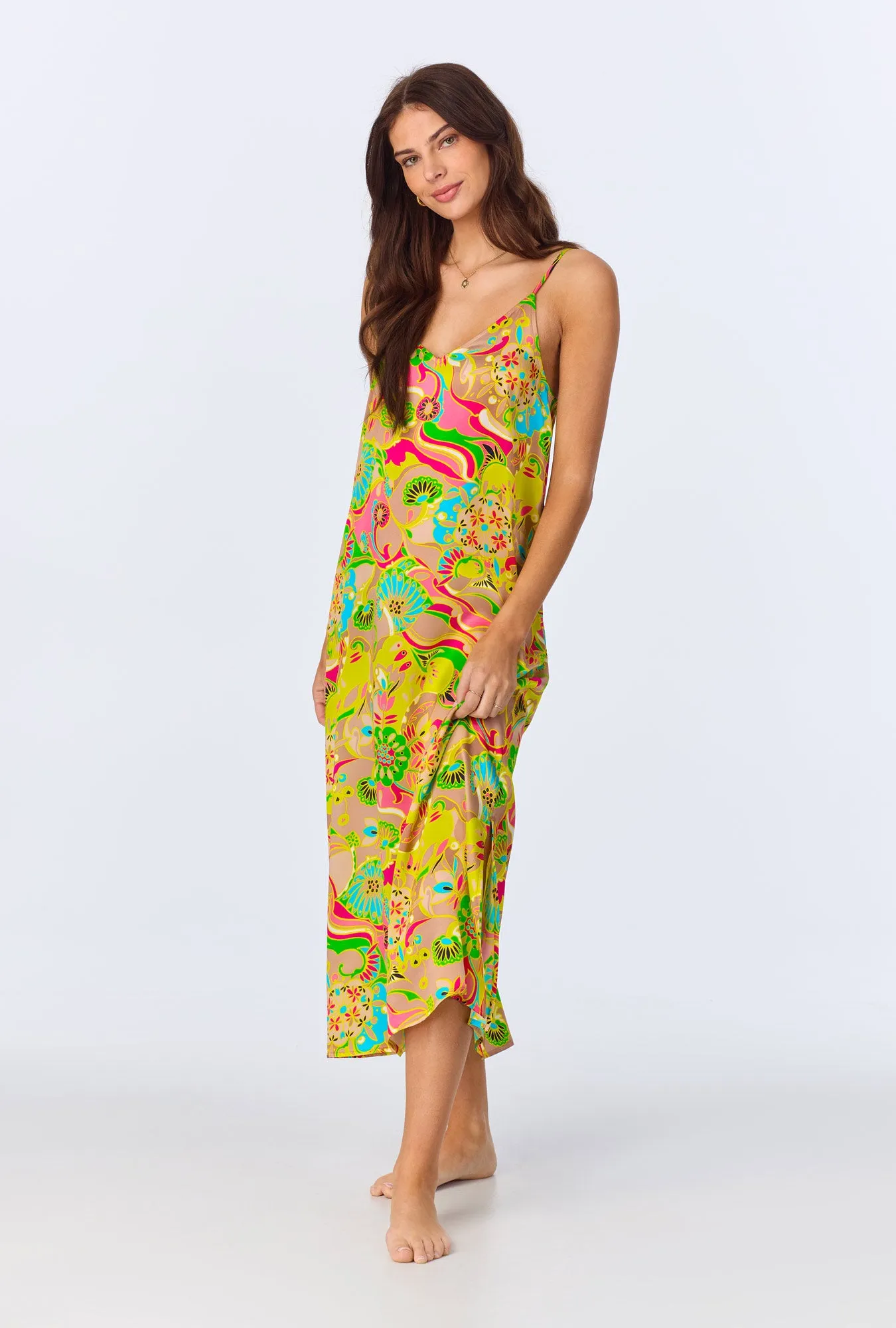 BedHead x Trina Turk Heritage Woven Washable Silk Satin Chemise sold by BedHead product image thumbnail 2