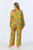 BedHead x Trina Turk Heritage Long Sleeve Classic Woven Washable Silk Satin PJ Set sold by BedHead