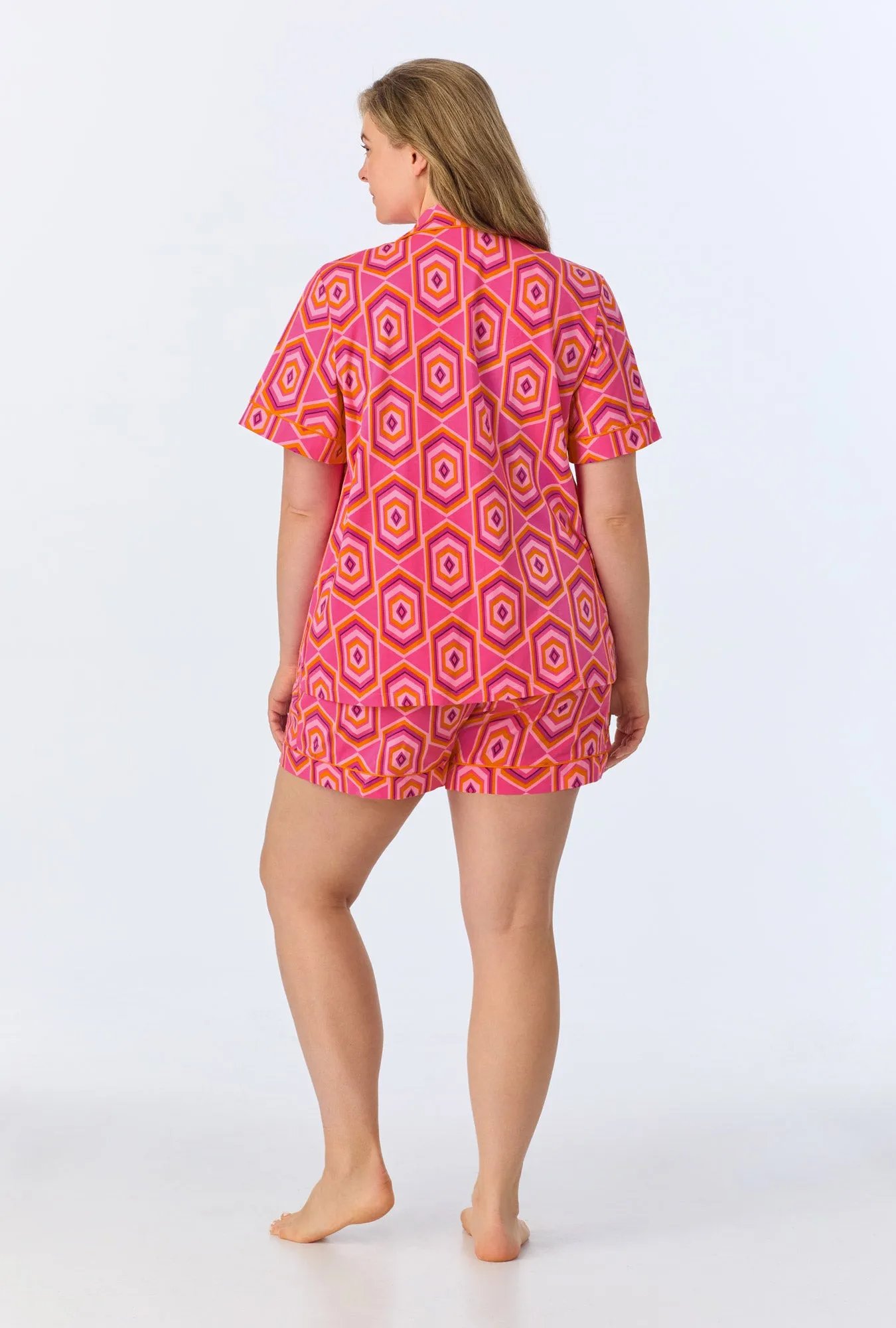 BedHead x Trina Turk Multi Hexagon Sleeve Classic Shorty Stretch Jersey PJ Set sold by BedHead product image thumbnail 5