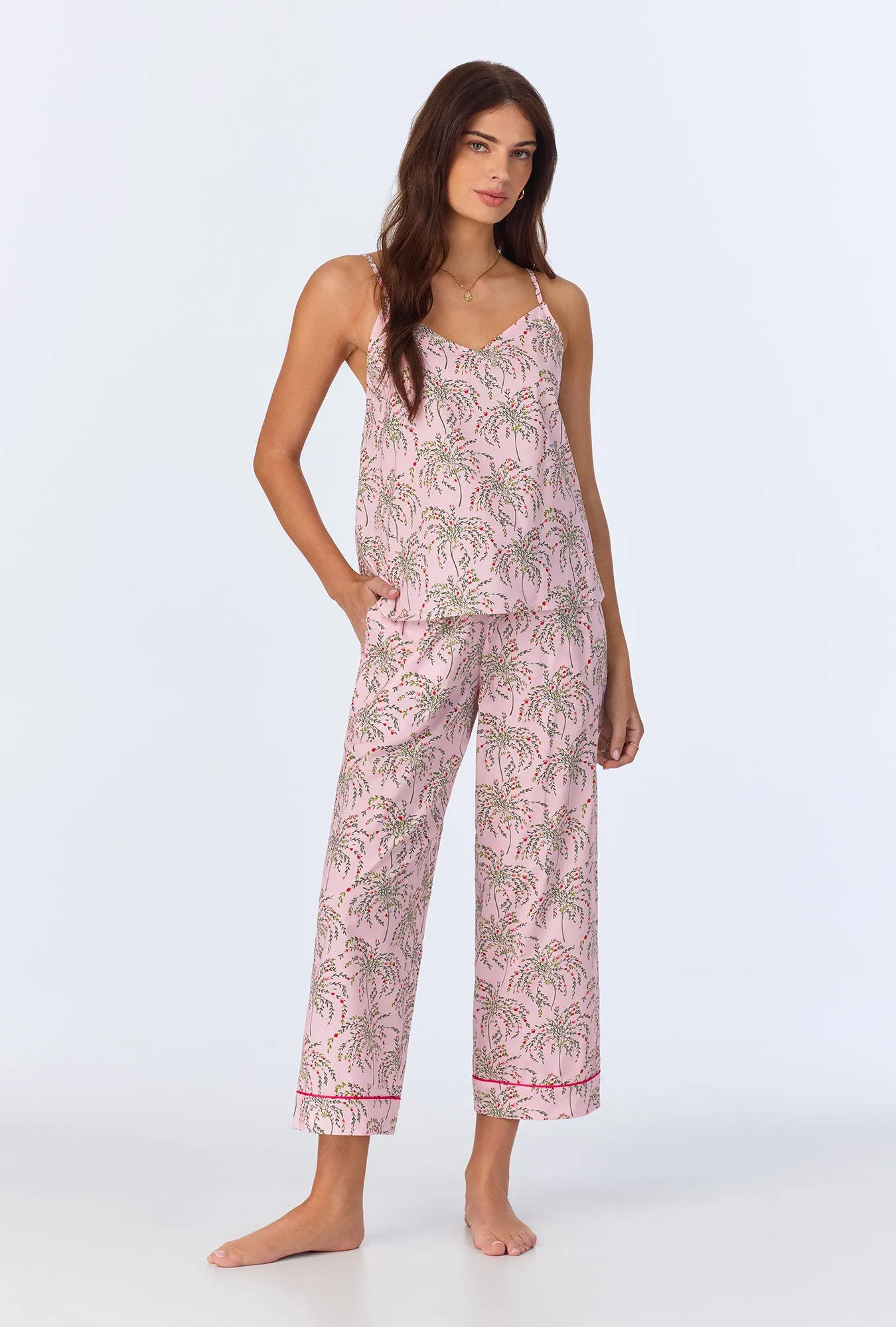 Willow Tank Woven Cotton Poplin Cropped PJ set sold by BedHead