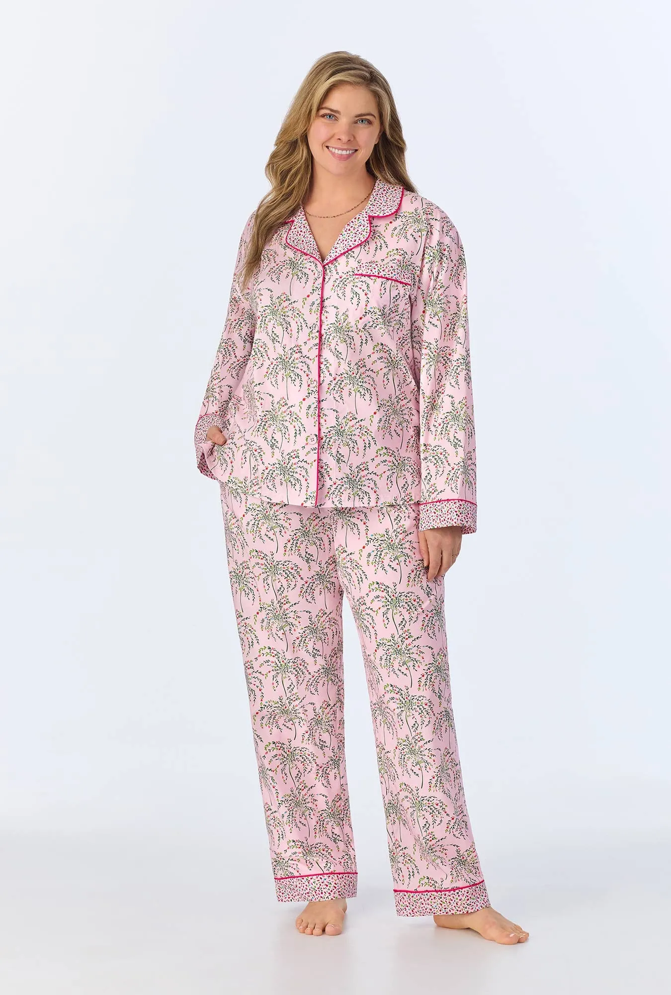 Willow Long Sleeve Classic Woven Cotton Poplin PJ Set sold by BedHead product image thumbnail 5