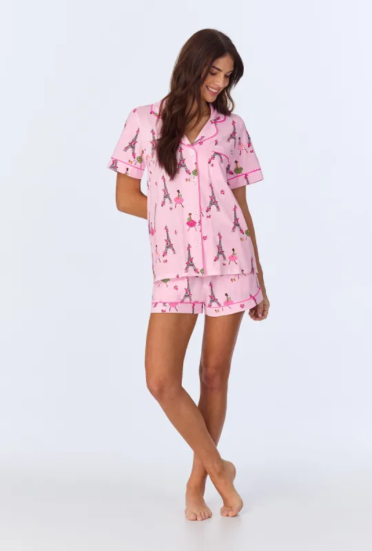 Tres Chic Short Sleeve Classic Shorty Stretch Jersey PJ Set sold by BedHead