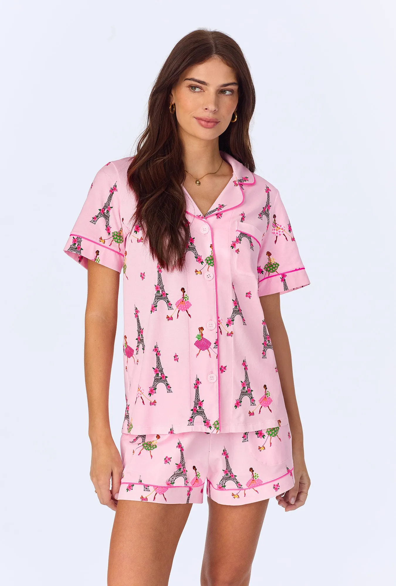 Tres Chic Short Sleeve Classic Shorty Stretch Jersey PJ Set sold by BedHead product image thumbnail 4