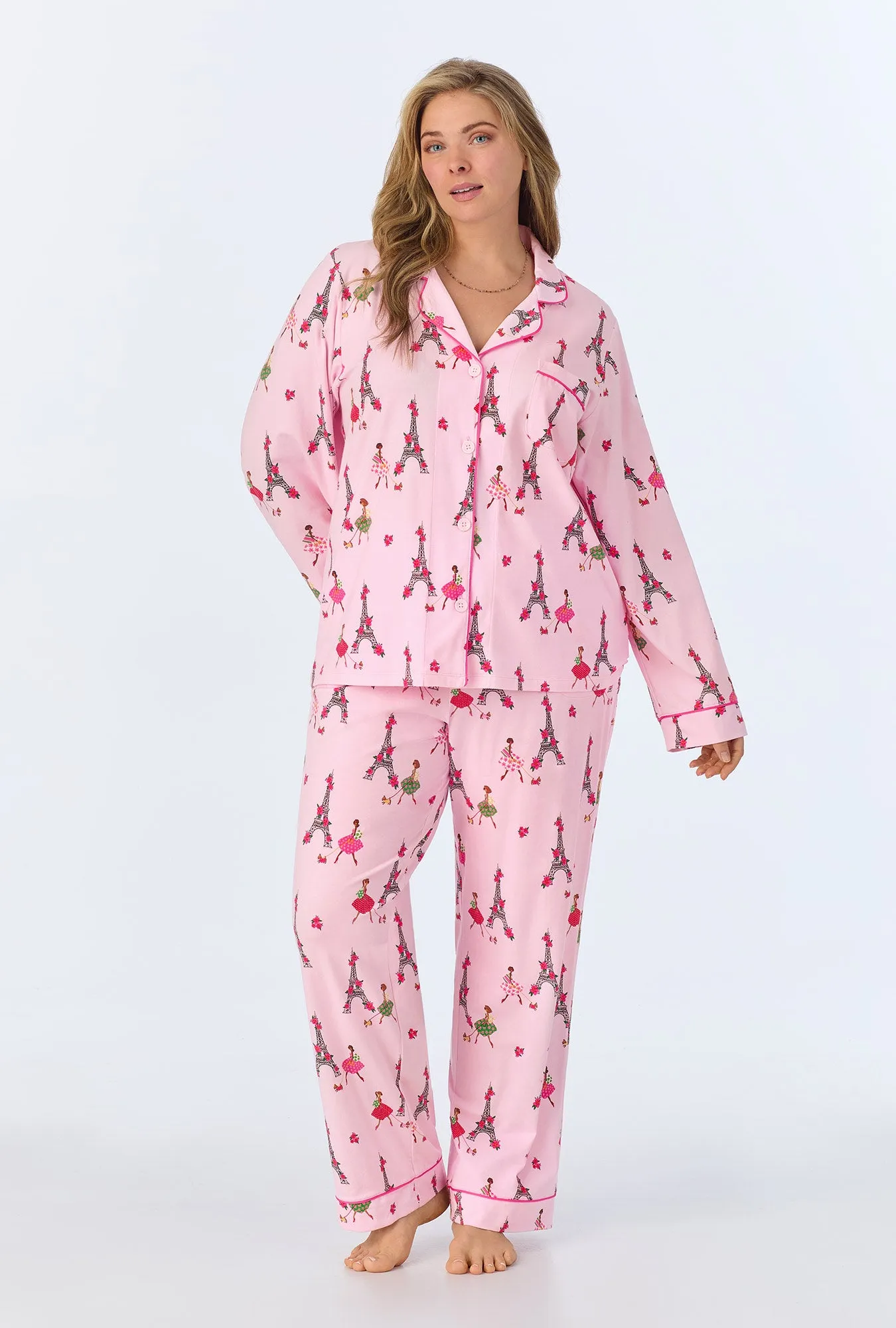 Tres Chic Long Sleeve Classic Stretch Jersey PJ Set sold by BedHead product image thumbnail 5
