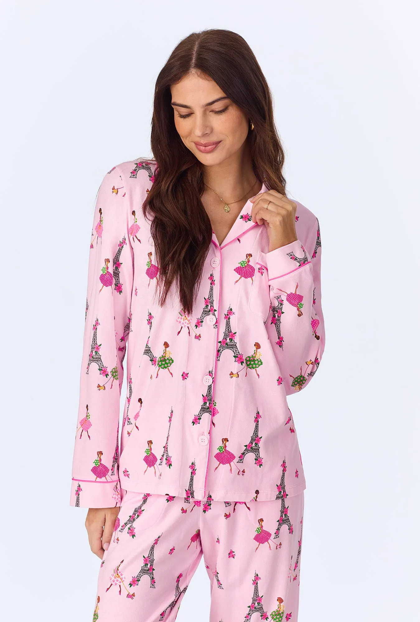 Tres Chic Long Sleeve Classic Stretch Jersey PJ Set sold by BedHead product image thumbnail 4