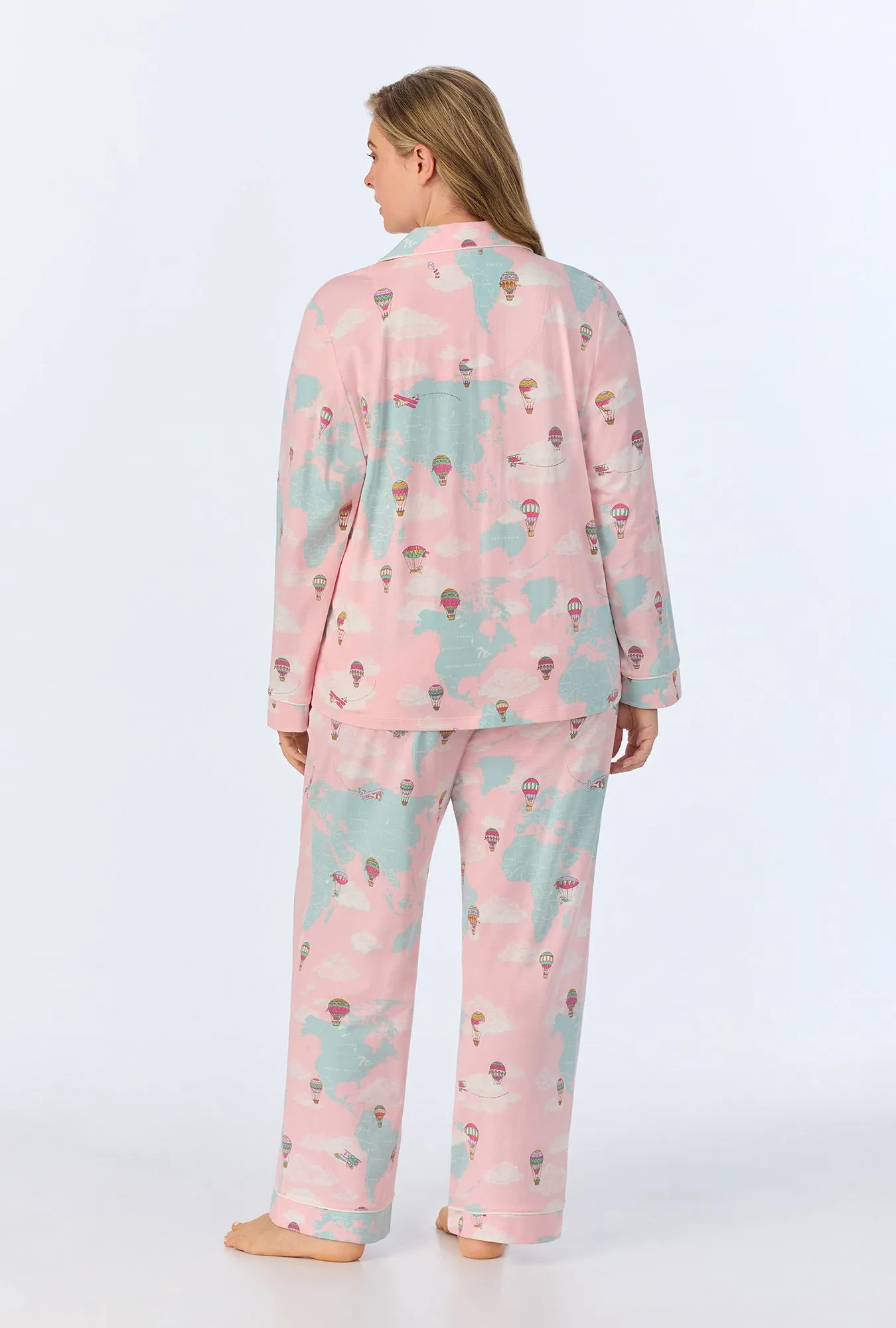 Around The World Long Sleeve Classic Stretch Jersey PJ Set sold by BedHead product image thumbnail 5