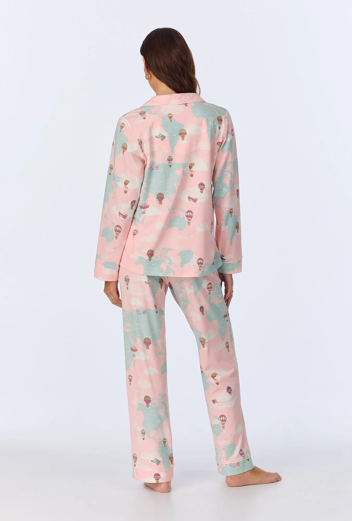 Around The World Long Sleeve Classic Stretch Jersey PJ Set sold by BedHead product image thumbnail 3
