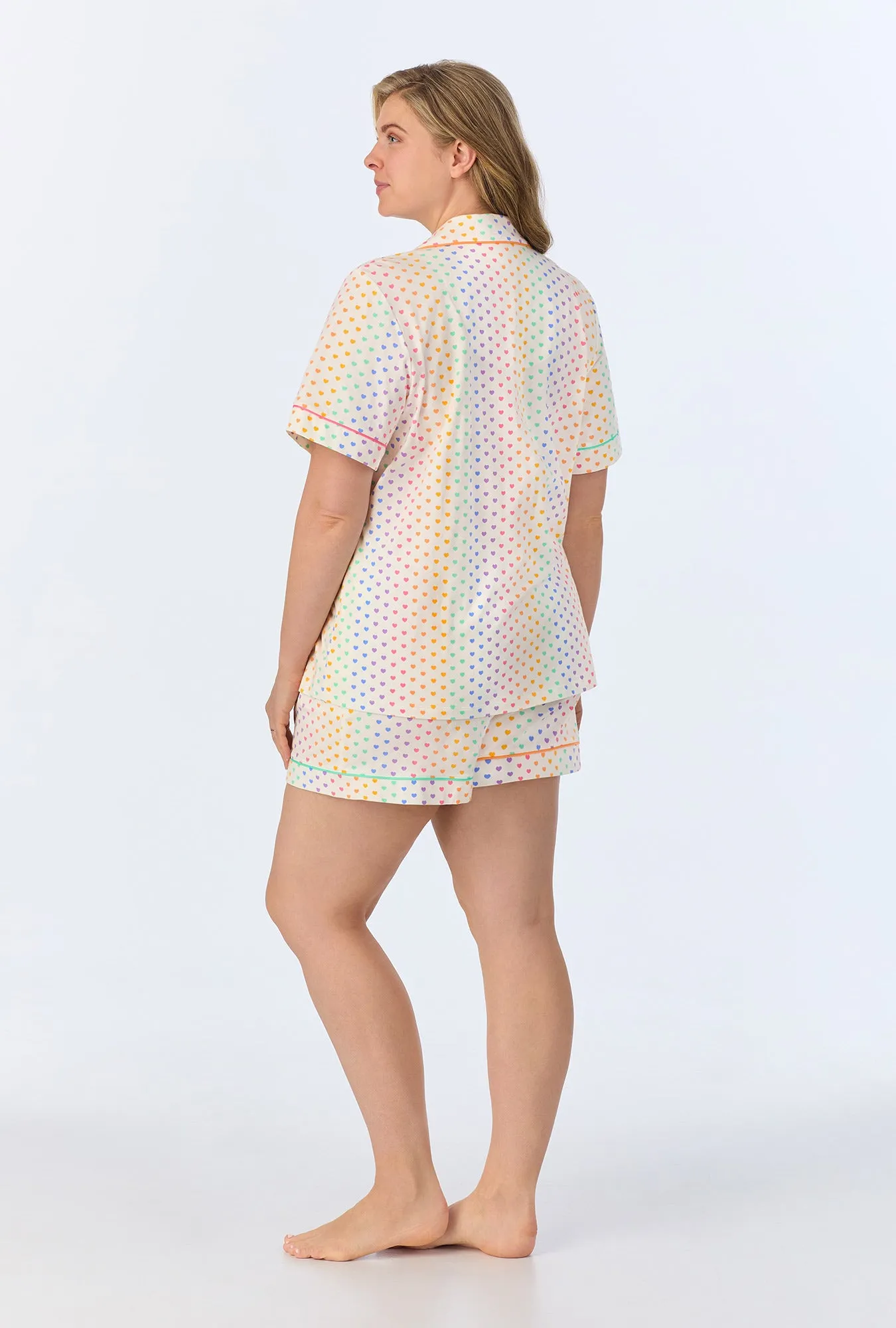 Cheery Hearts Short Sleeve Classic Shorty Stretch Jersey PJ Set sold by BedHead product image thumbnail 5