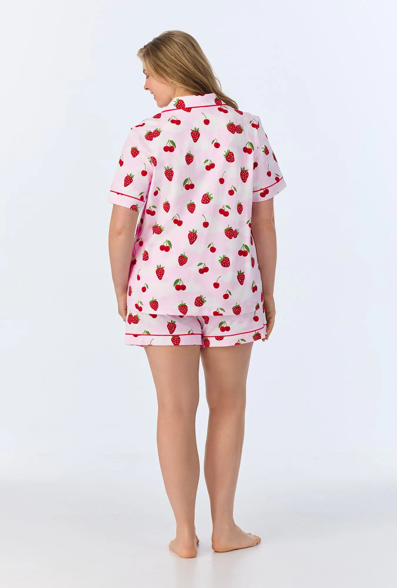 Berry Souffle Short Sleeve Classic Shorty Stretch Jersey PJ Set sold by BedHead product image thumbnail 5