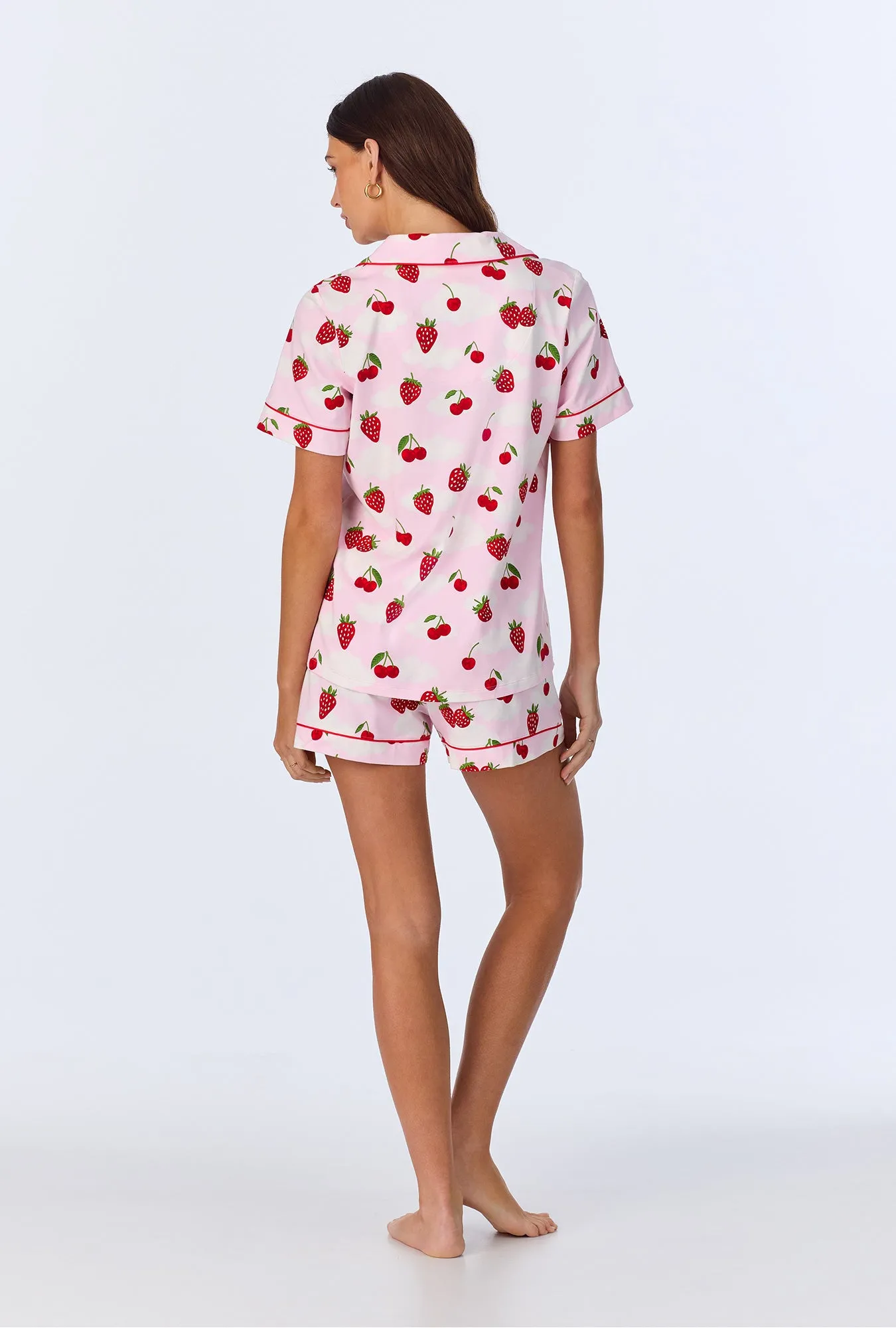 Berry Souffle Short Sleeve Classic Shorty Stretch Jersey PJ Set sold by BedHead product image thumbnail 3