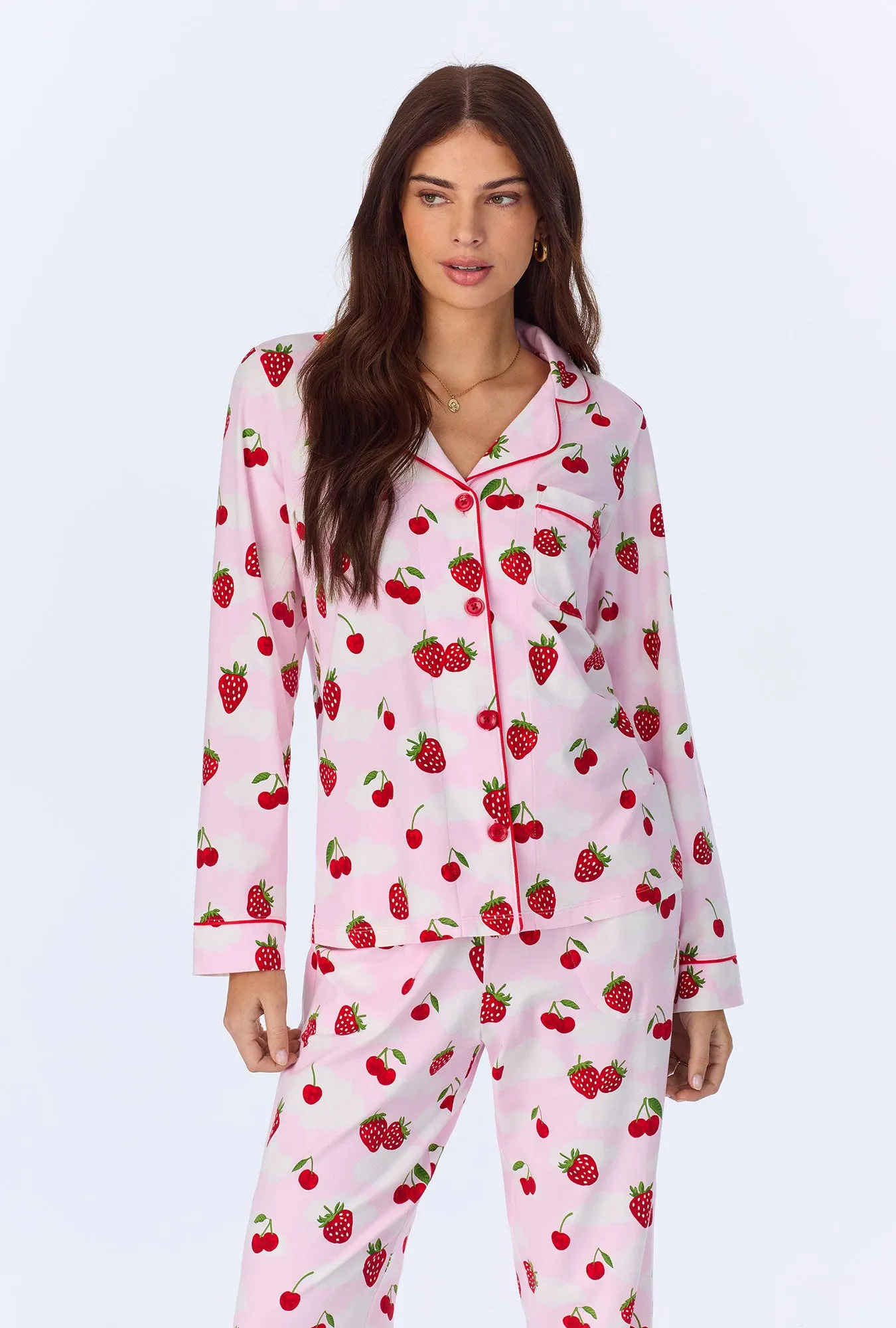 Berry Souffle Long Sleeve Classic Stretch Jersey PJ Set sold by BedHead product image thumbnail 4