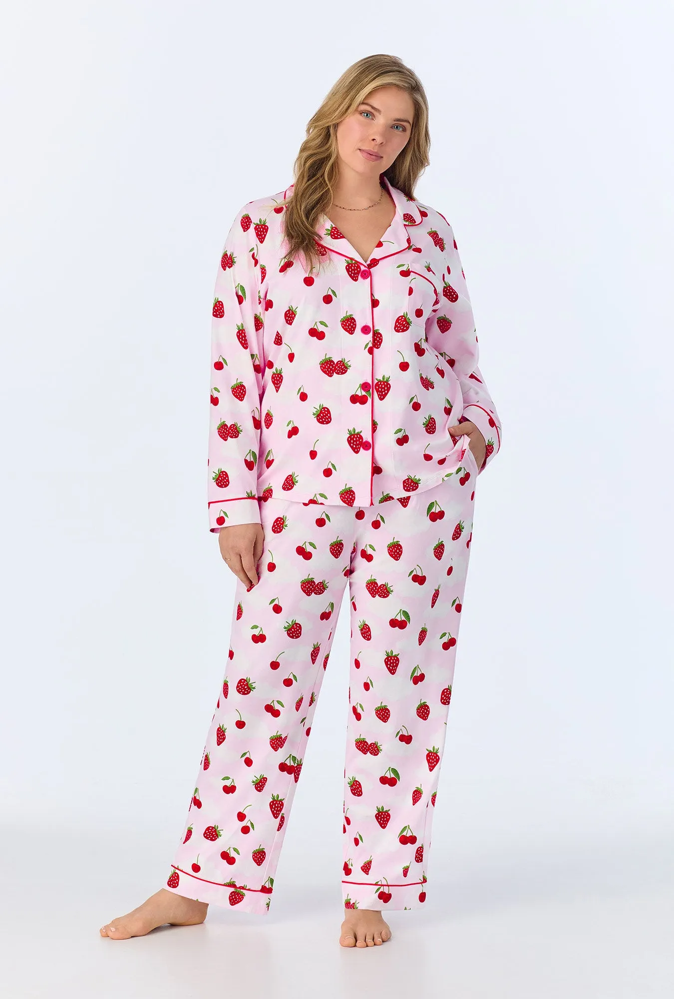 Berry Souffle Long Sleeve Classic Stretch Jersey PJ Set sold by BedHead product image thumbnail 5