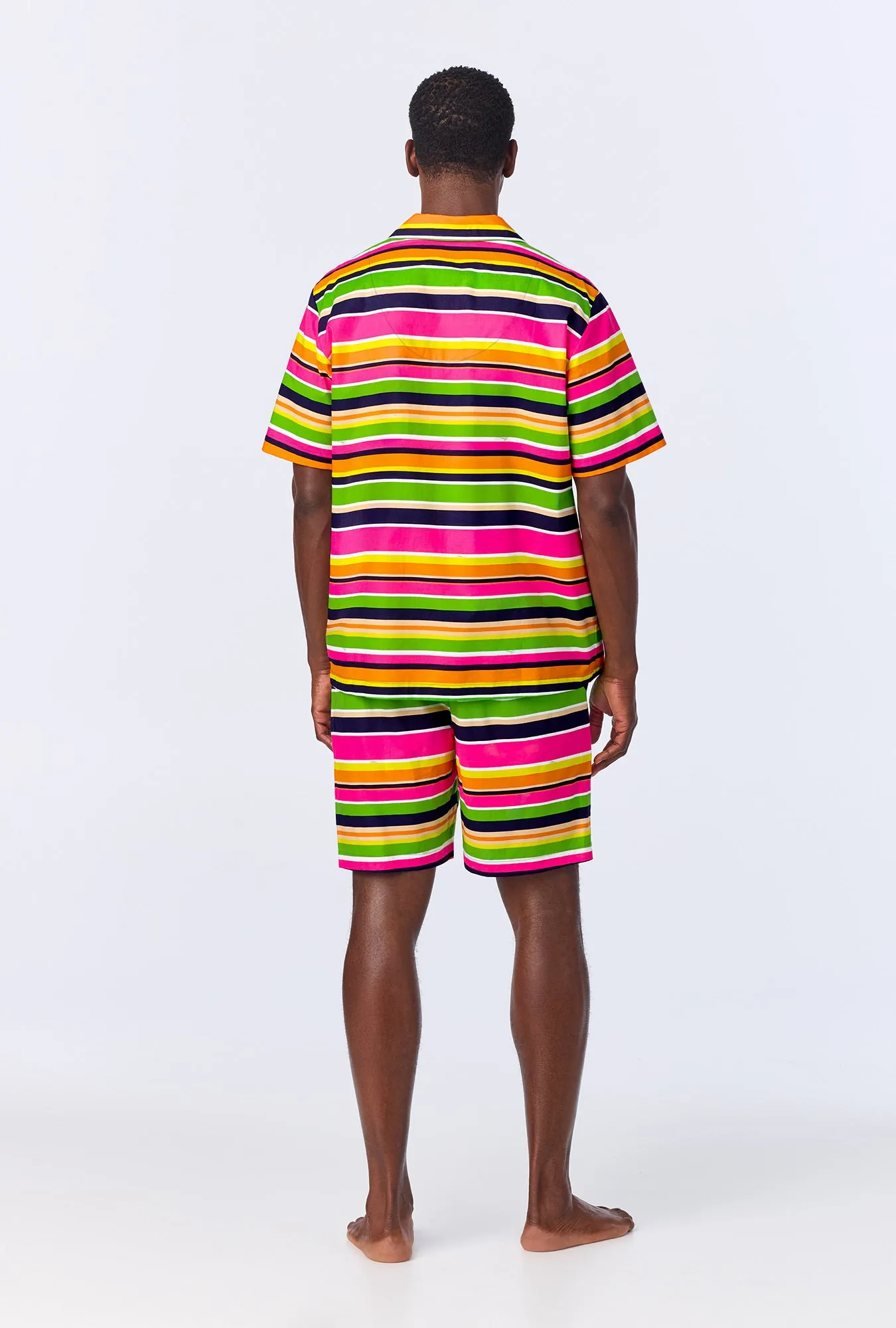 BedHead x Mr. Turk Poolside Stripe Men's Sleeve Notch Woven Cotton Poplin Boxer PJ Set sold by BedHead product image thumbnail 3