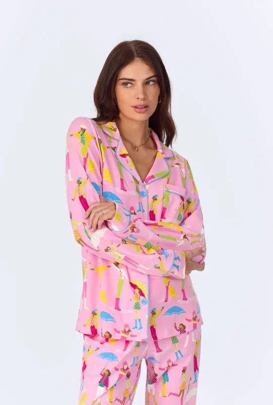 Spring Showers Long Sleeve Classic Stretch Jersey PJ Set sold by BedHead
