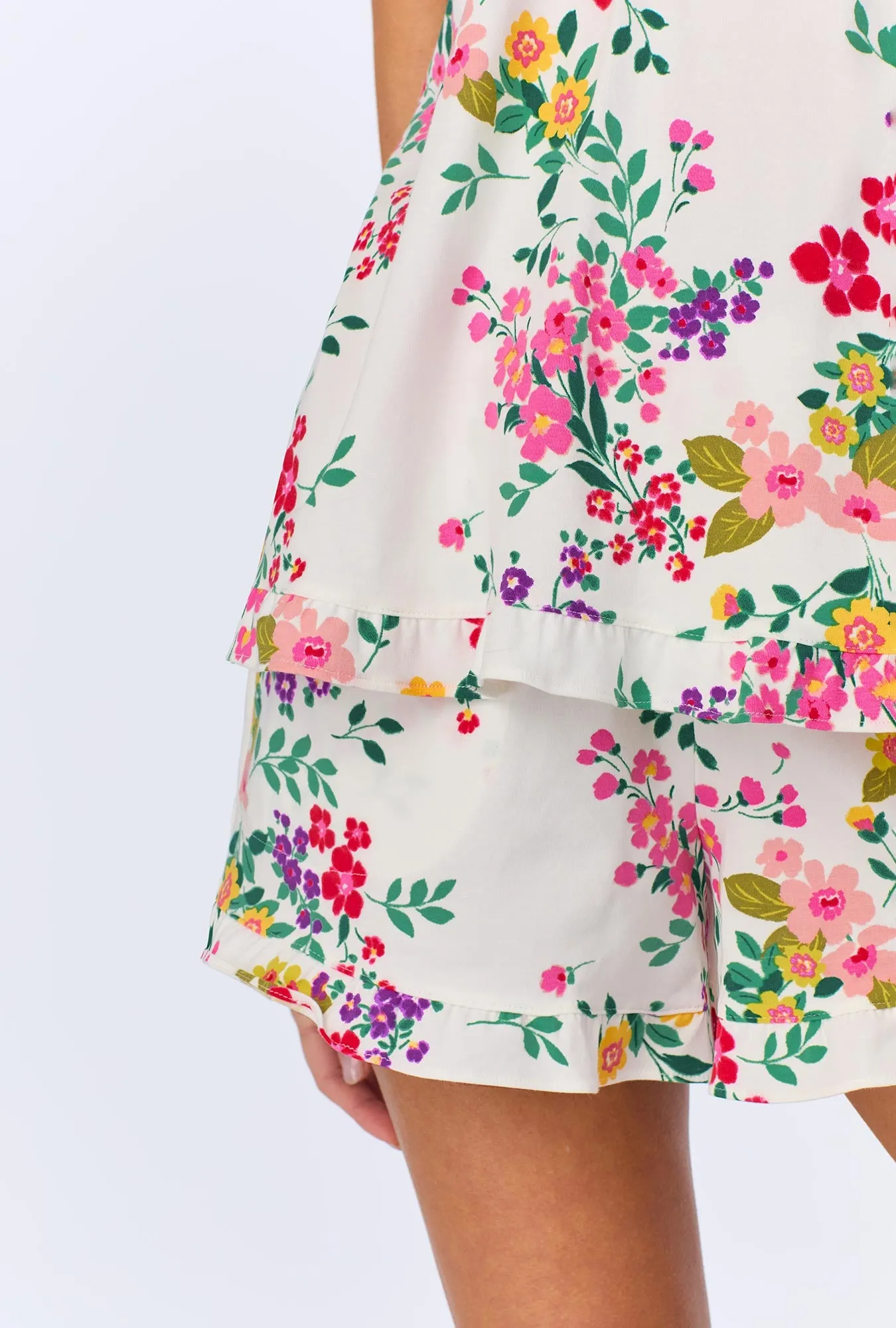 Full Bloom Ruffle Tank Shorty Stretch Jersey PJ Set sold by BedHead product image thumbnail 4