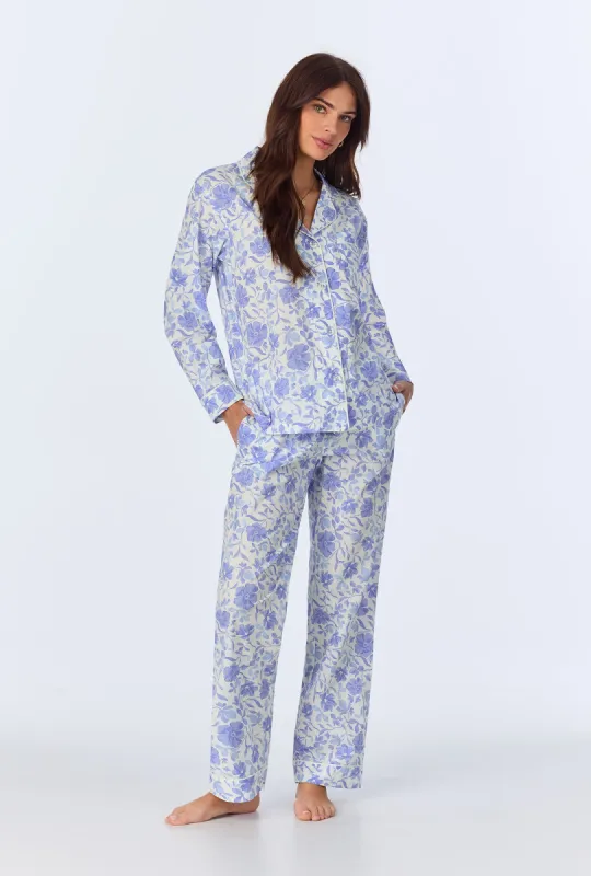 Belle Fleur Long Sleeve Classic Woven Cotton Poplin PJ Set sold by BedHead