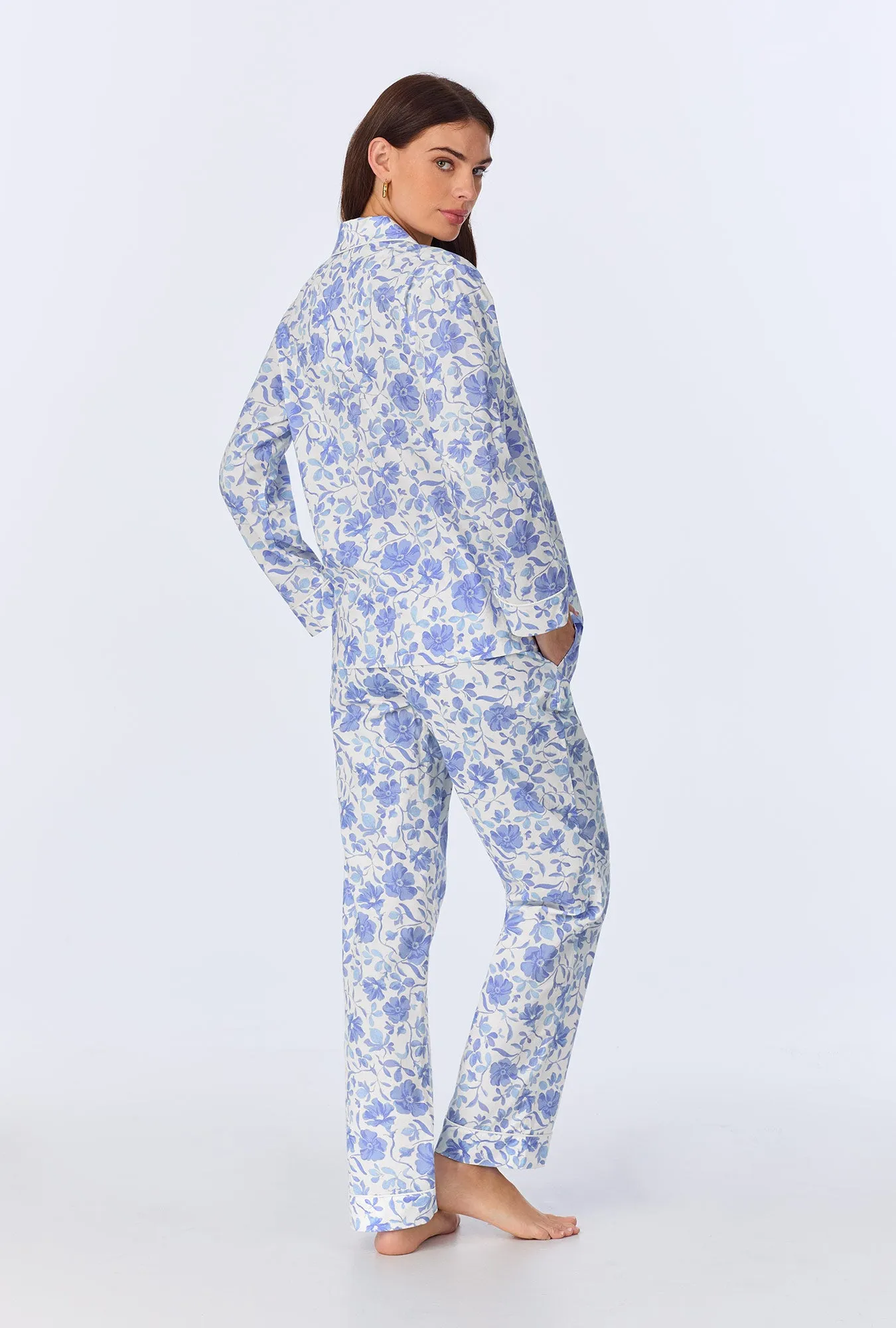 Belle Fleur Long Sleeve Classic Woven Cotton Poplin PJ Set sold by BedHead product image thumbnail 3