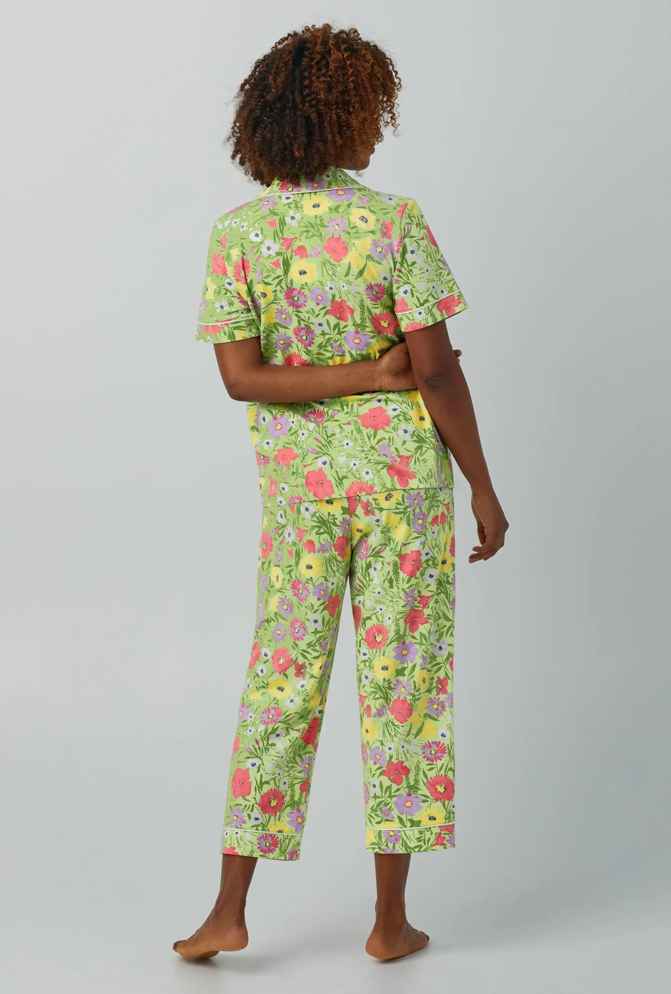 Whispering Meadow Short Sleeve Classic Stretch Jersey Cropped PJ Set sold by BedHead product image thumbnail 4
