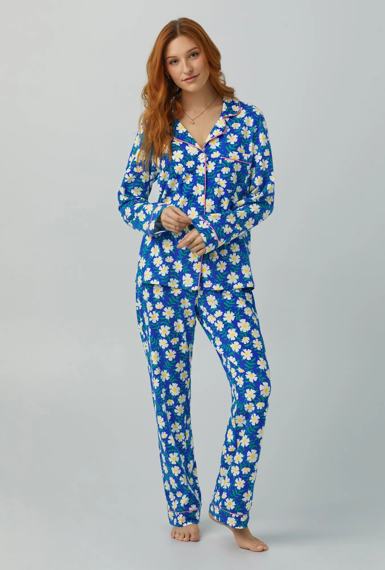 Lazy Daisy Long Sleeve Classic Stretch Jersey PJ Set sold by BedHead