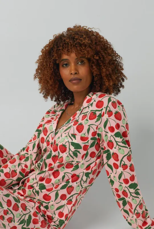 Berry Bliss Long Sleeve Classic Stretch Jersey PJ Set sold by BedHead