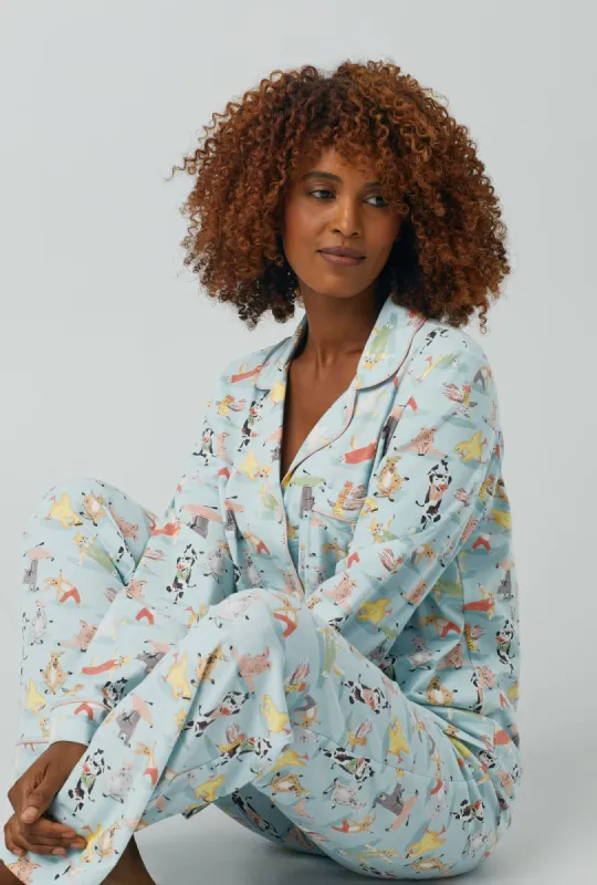 Barnyard Retreat Long Sleeve Classic Stretch Jersey PJ Set sold by BedHead