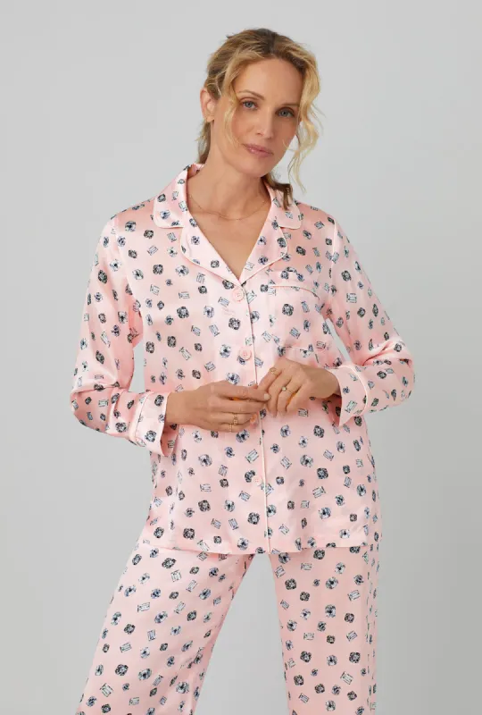 Shine Bright Long Sleeve Classic Washable Silk Satin PJ Set sold by BedHead