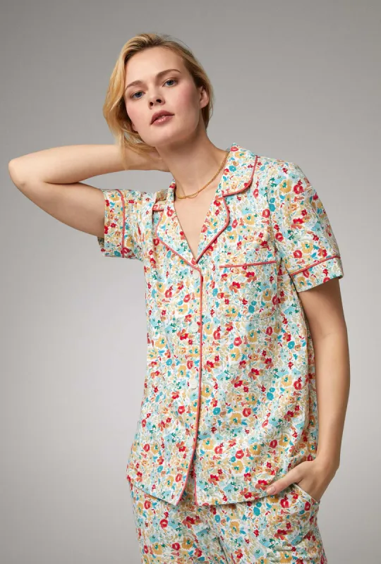 Inflorescence Short Sleeve Classic Stretch Jersey Cropped PJ Set sold by BedHead