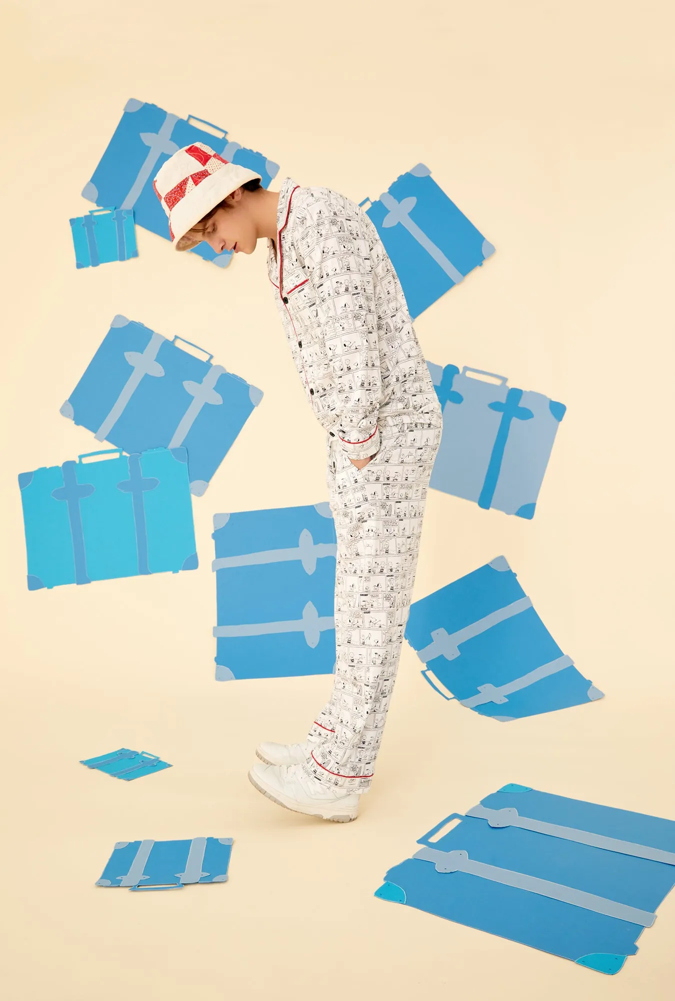 BedHead x Peanuts Comic Strip Men's Long Sleeve Classic Stretch Jersey PJ Set sold by BedHead product image thumbnail 3