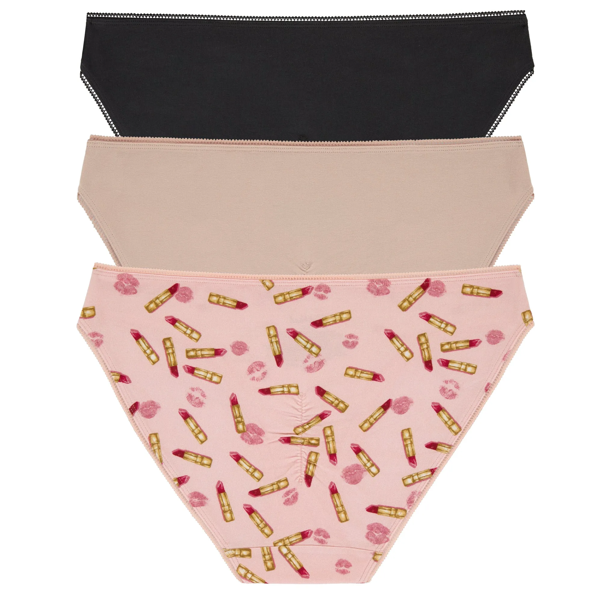 Stretch Jersey Bikini Underwear 3 Pack-Black Nude Hot Lips sold by BedHead product image thumbnail 2