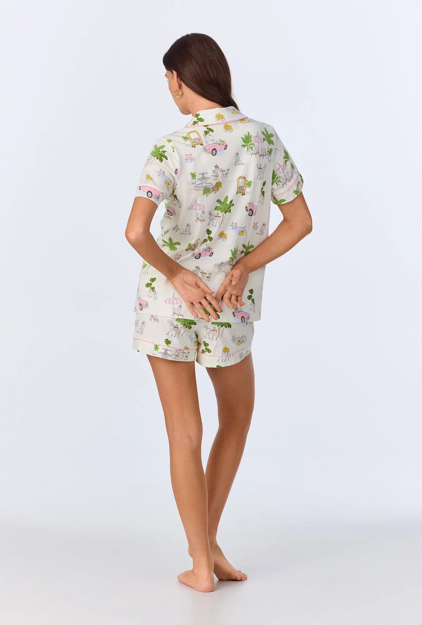 Poolside Poodles Short Sleeve Classic Shorty Stretch Jersey PJ Set sold by BedHead product image thumbnail 4