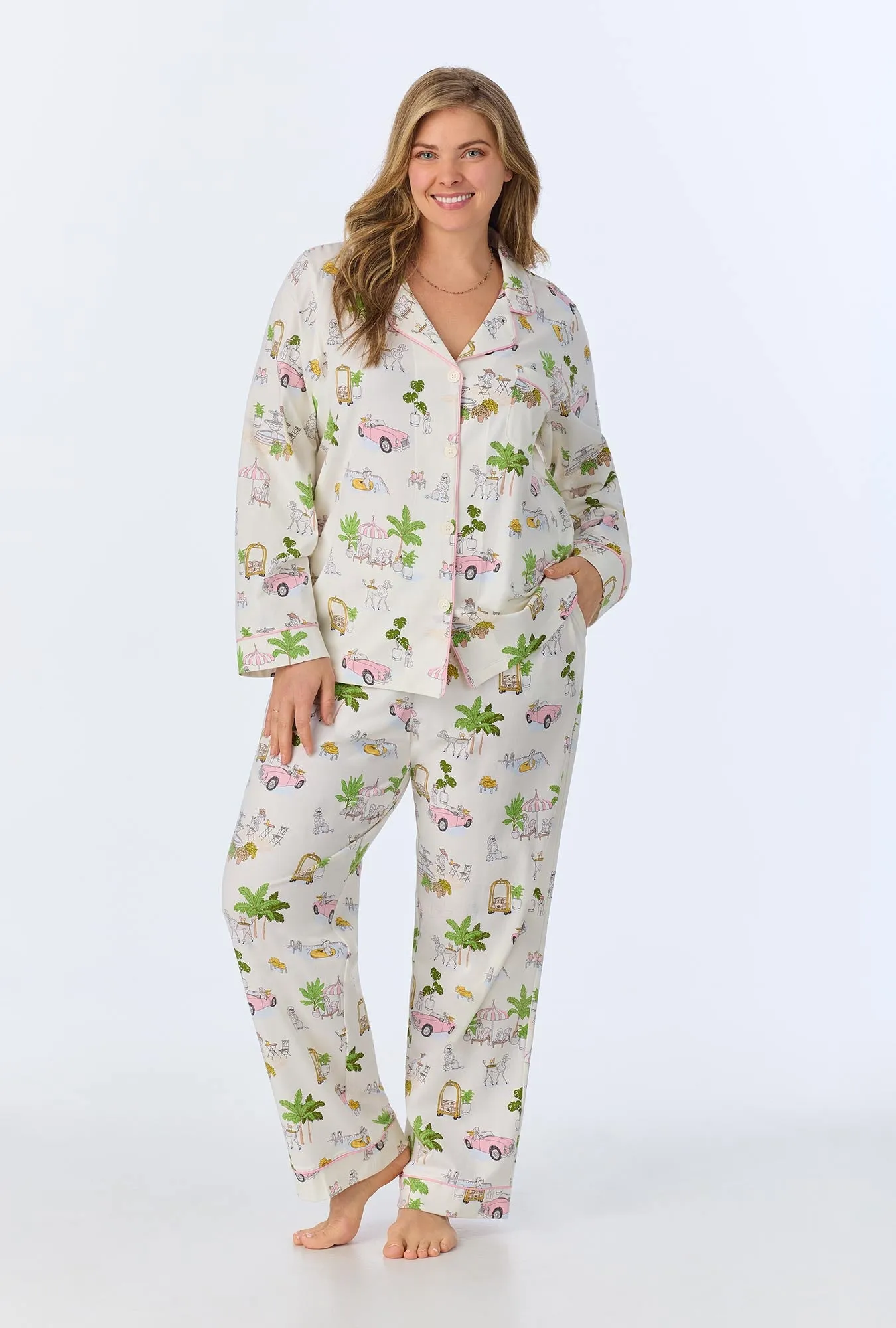 Poolside Poodles Long Sleeve Classic Stretch Jersey PJ set sold by BedHead product image thumbnail 5