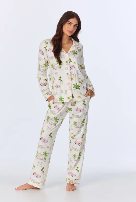 Poolside Poodles Long Sleeve Classic Stretch Jersey PJ set sold by BedHead