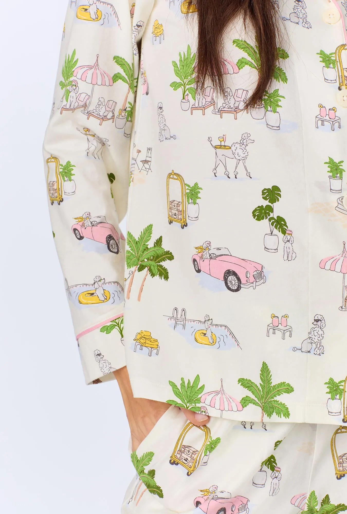 Poolside Poodles Long Sleeve Classic Stretch Jersey PJ set sold by BedHead product image thumbnail 4