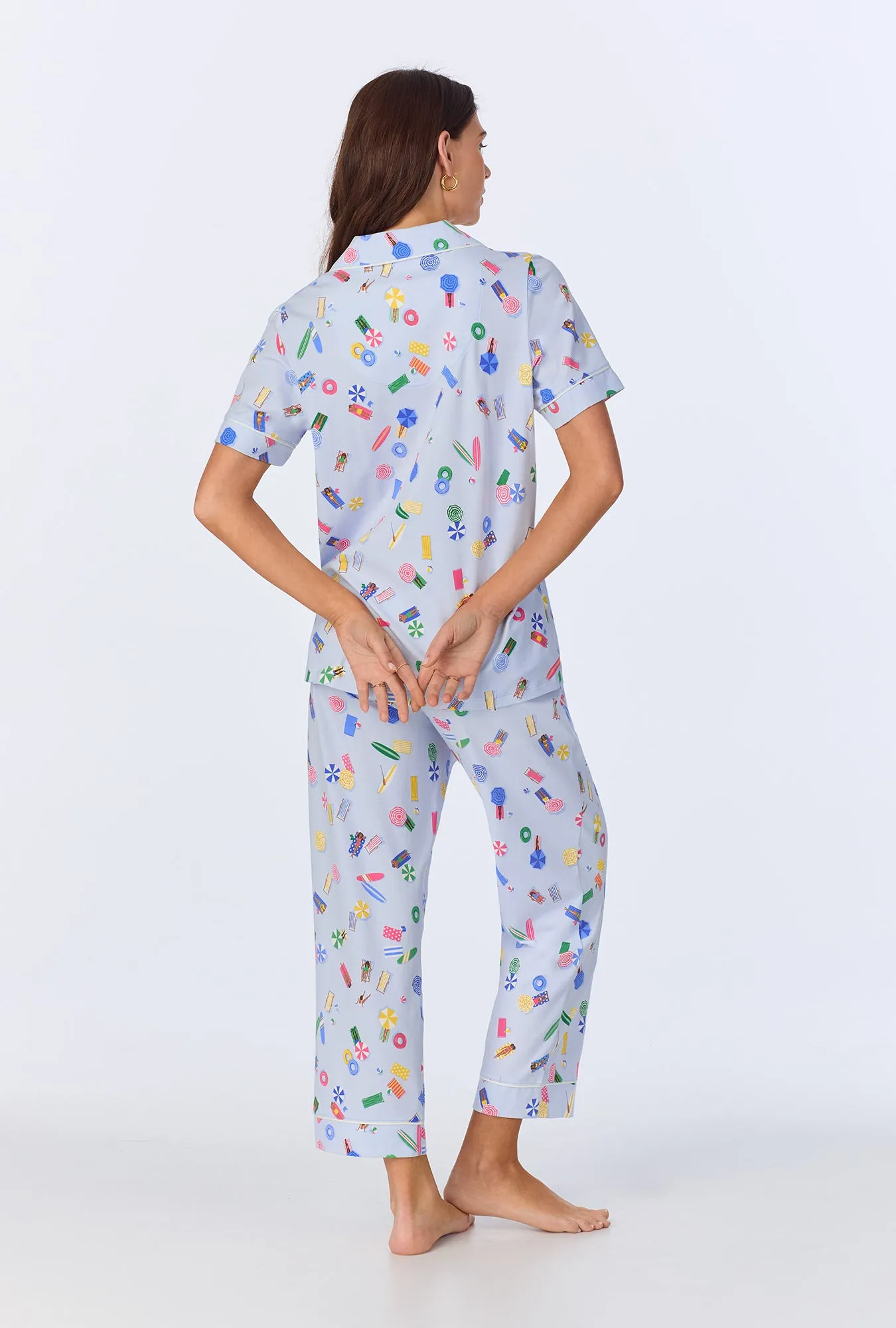 Lifes A Beach Short Sleeve Classic Stretch Jersey Cropped PJ Set sold by BedHead product image thumbnail 4