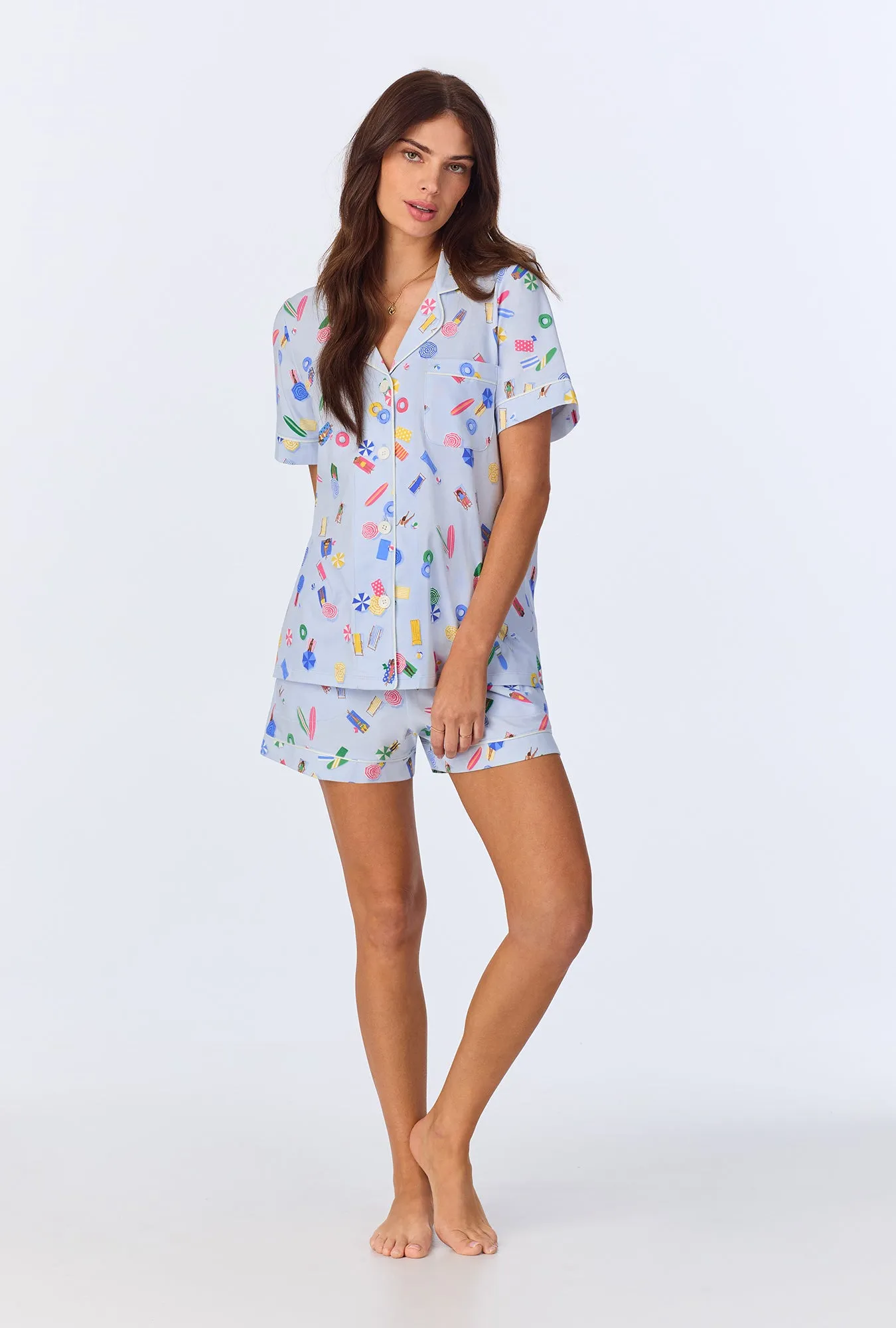 Lifes A Beach Short Sleeve Classic Shorty Stretch Jersey PJ Set sold by BedHead product image thumbnail 2