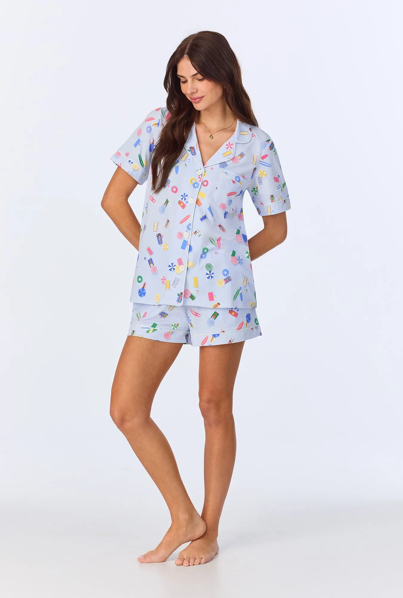 Lifes A Beach Short Sleeve Classic Shorty Stretch Jersey PJ Set sold by BedHead product image thumbnail 3