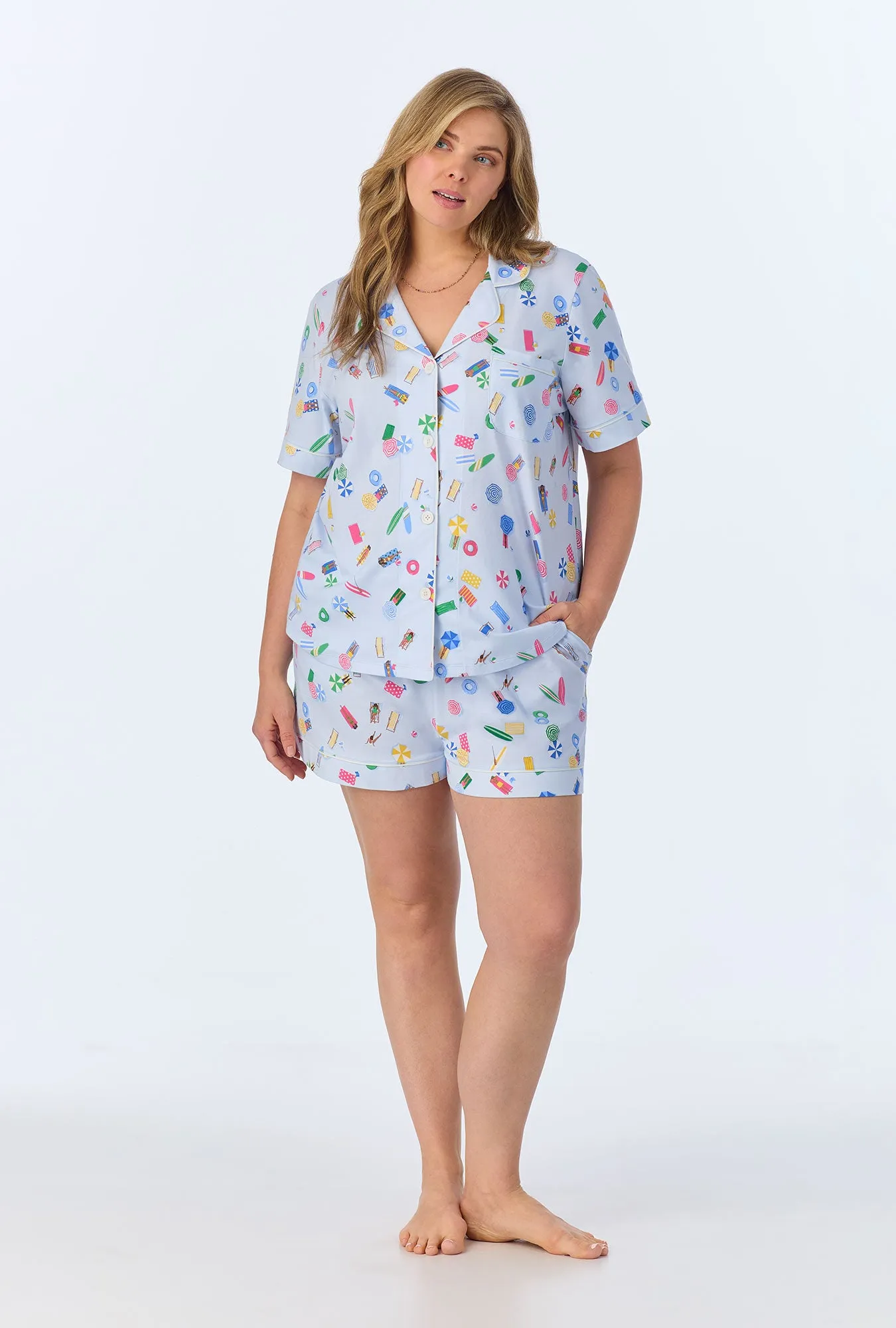 Lifes A Beach Short Sleeve Classic Shorty Stretch Jersey PJ Set sold by BedHead product image thumbnail 5