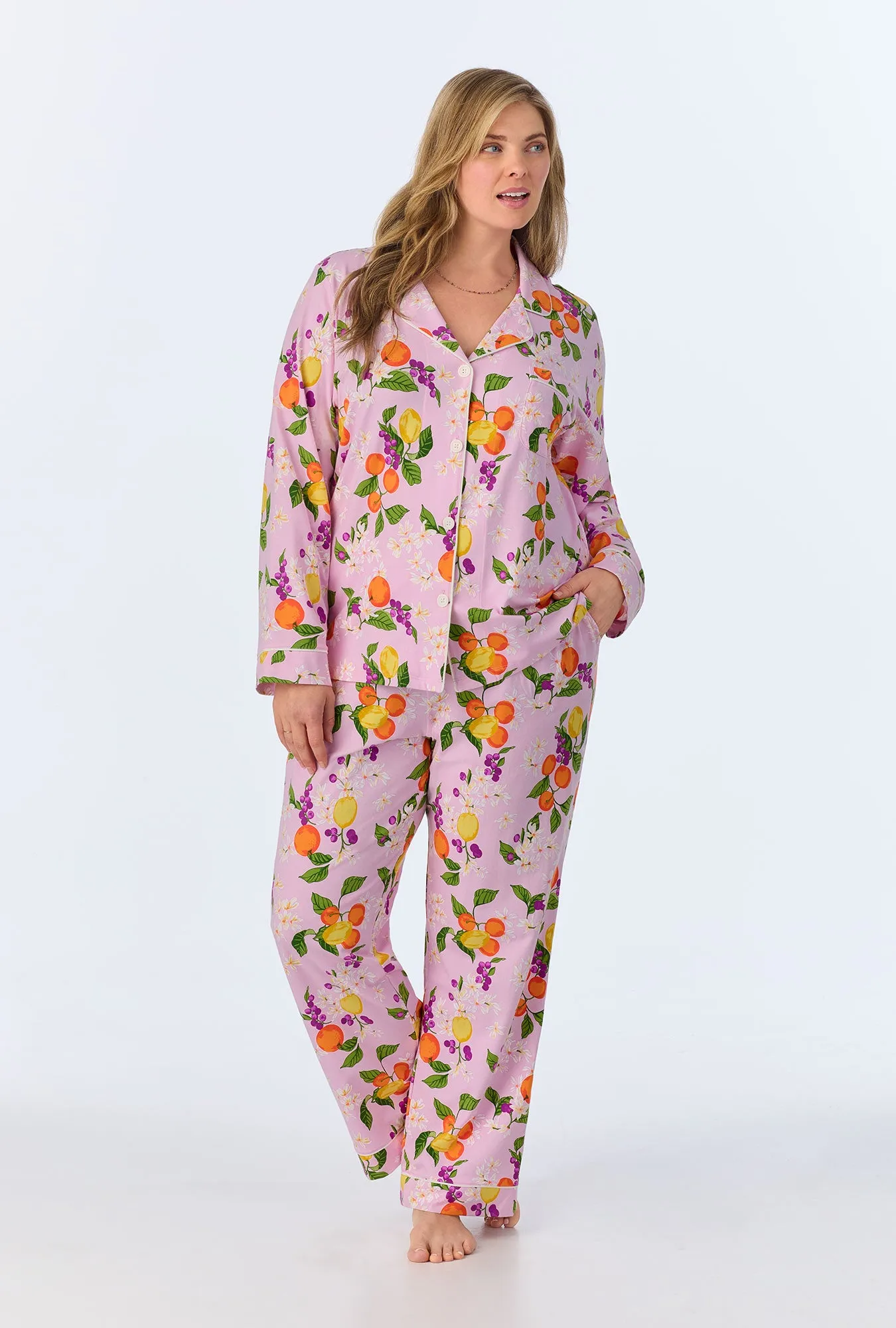 Citrus Blossom Long Sleeve Classic Stretch Jersey PJ set sold by BedHead product image thumbnail 4