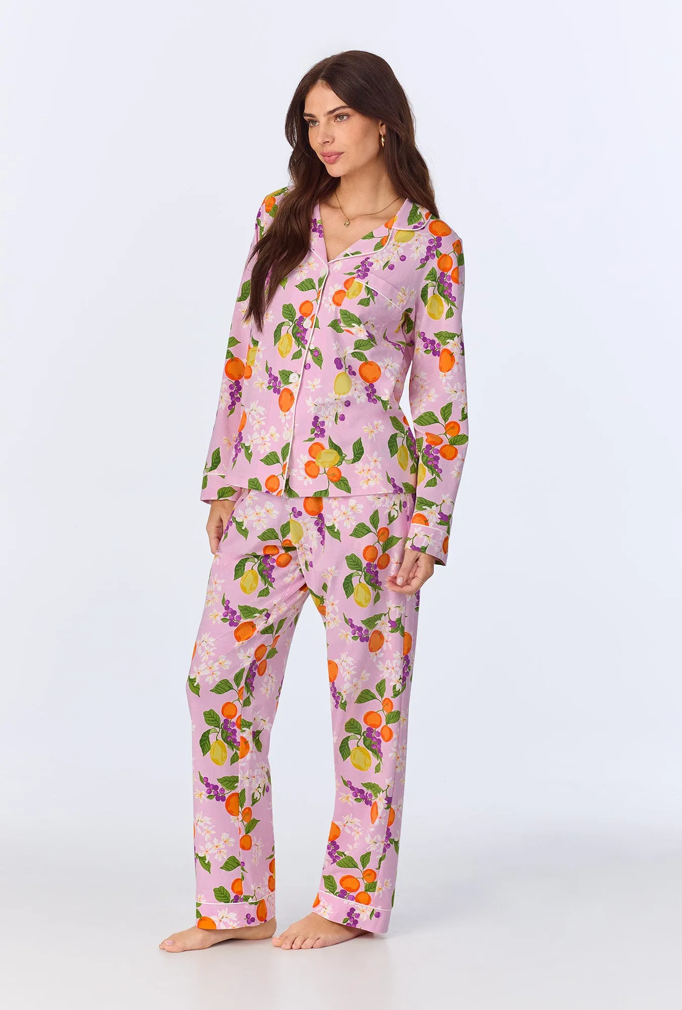 Citrus Blossom Long Sleeve Classic Stretch Jersey PJ set sold by BedHead product image thumbnail 2
