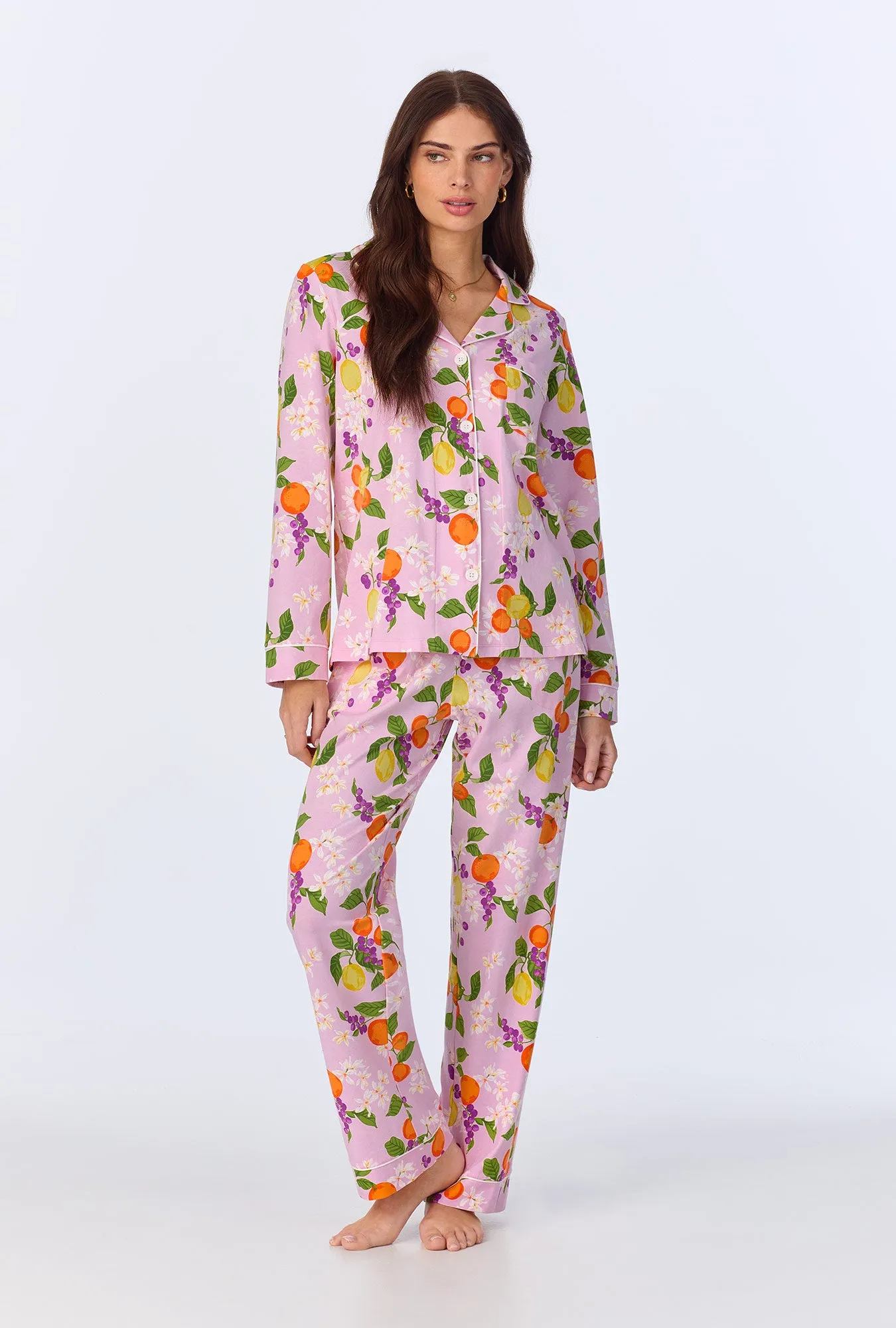 Citrus Blossom Long Sleeve Classic Stretch Jersey PJ set sold by BedHead
