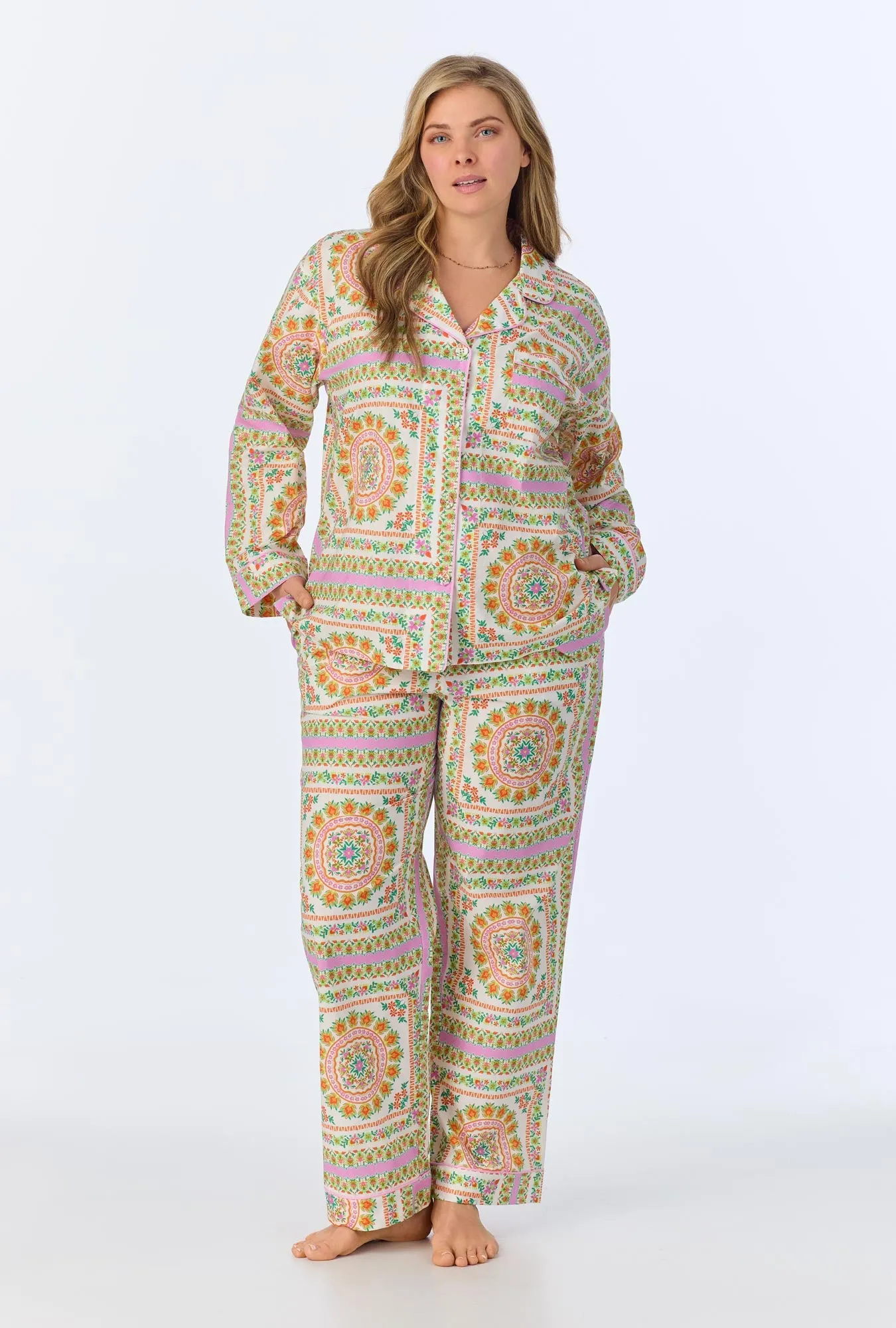 California Dreaming Long Sleeve Classic Woven Cotton Poplin PJ Set sold by BedHead product image thumbnail 5