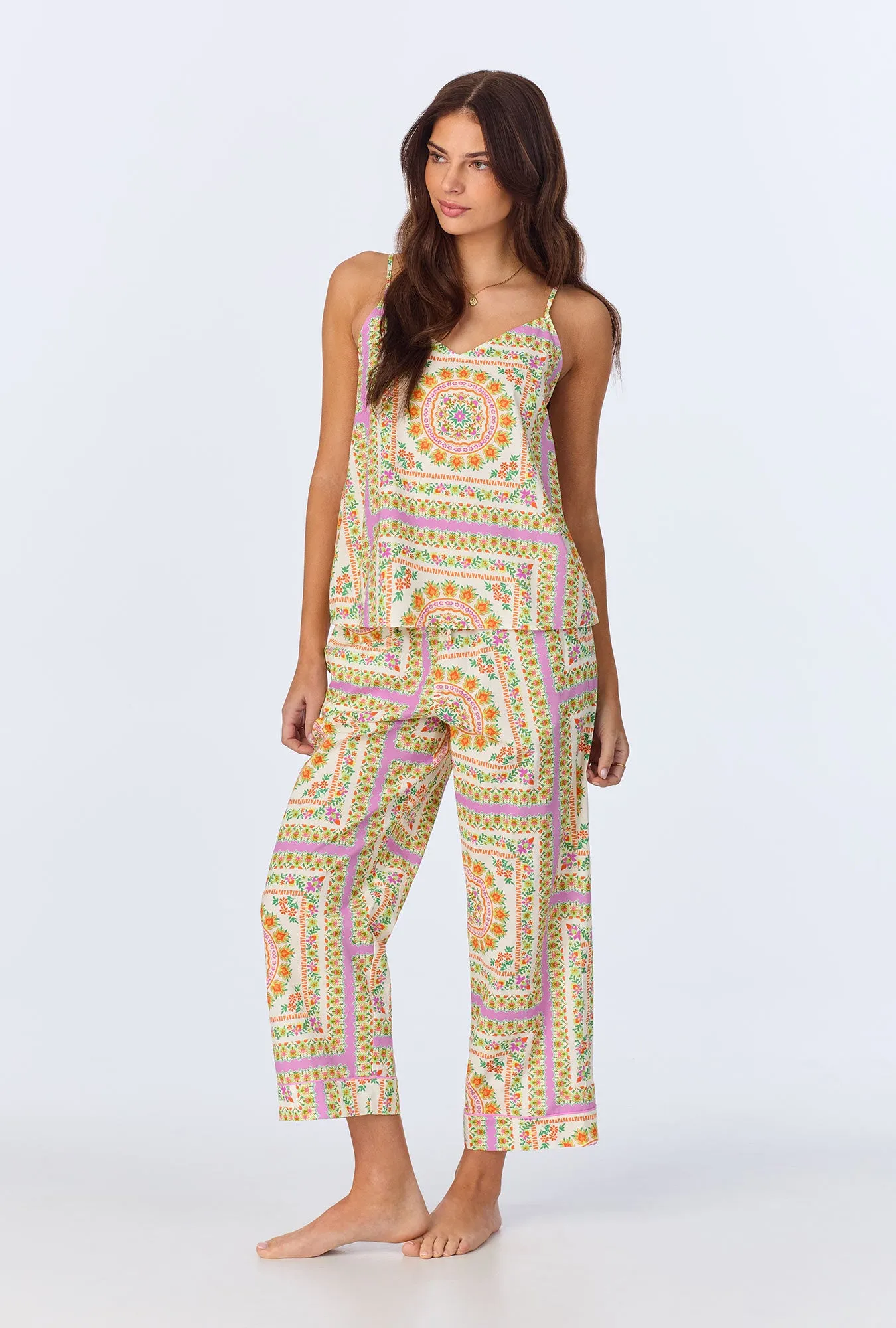 California Dreaming Cami Woven Cotton Poplin Cropped PJ set sold by BedHead product image thumbnail 2