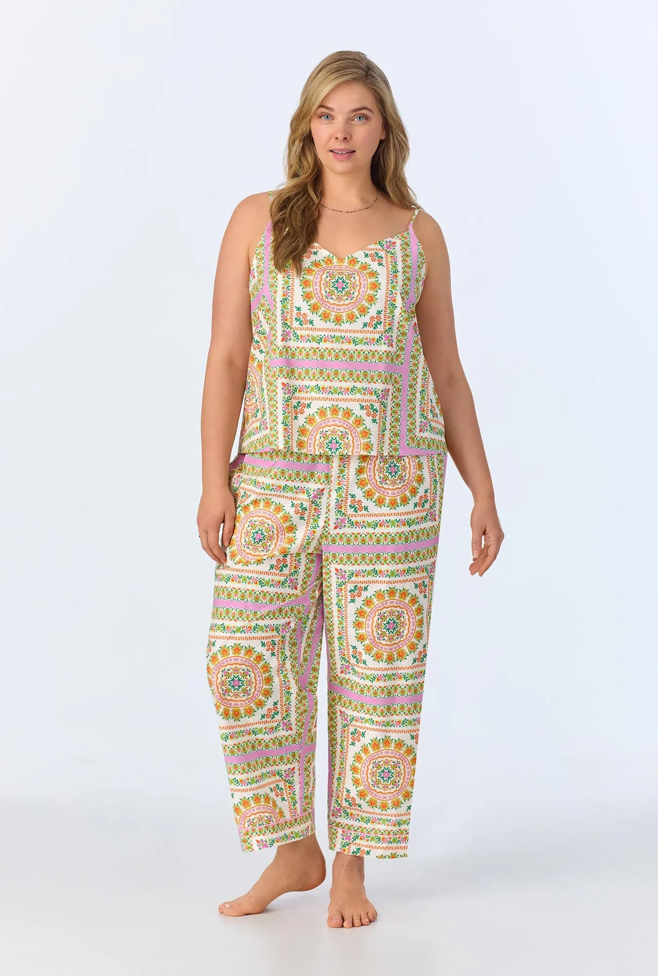 California Dreaming Cami Woven Cotton Poplin Cropped PJ set sold by BedHead product image thumbnail 4